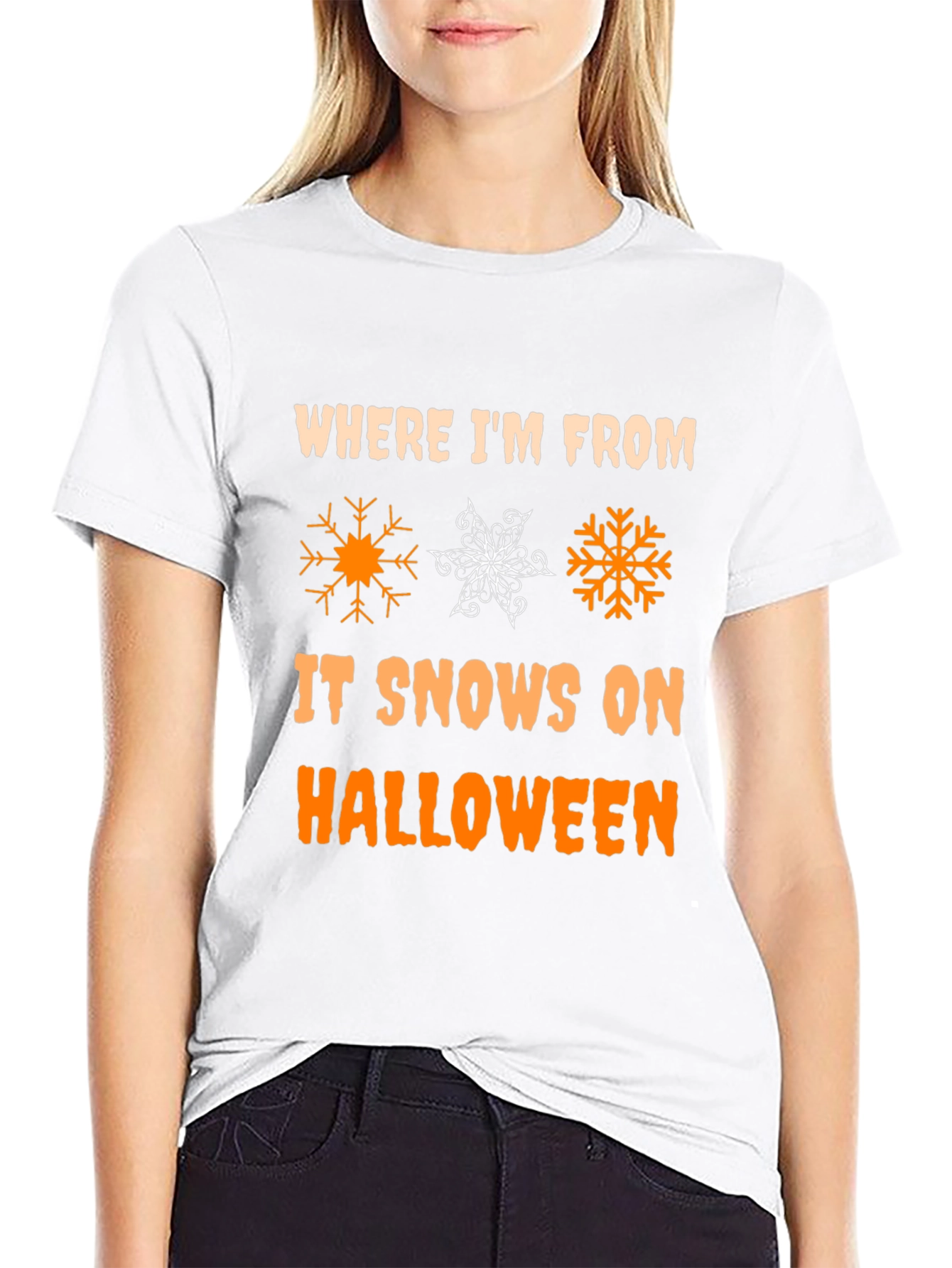 Halloween Snow T-Shirt - Novelty Holiday Tee