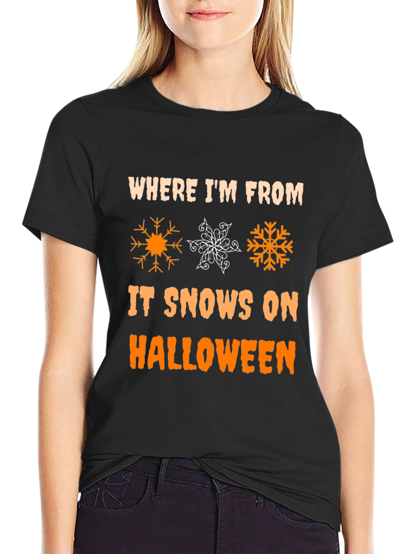 Halloween Snow T-Shirt - Novelty Holiday Tee