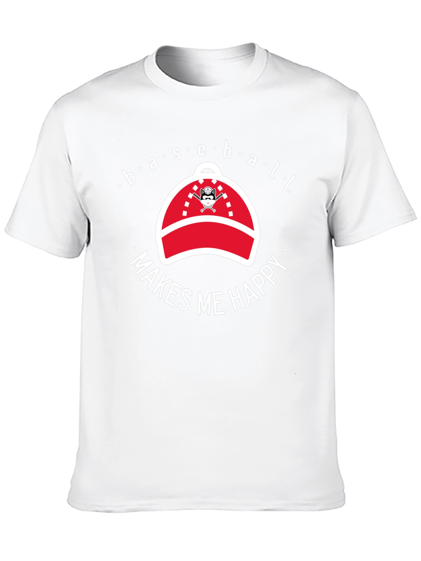 Baseball Makes Me Happy Graphic T-Shirt
