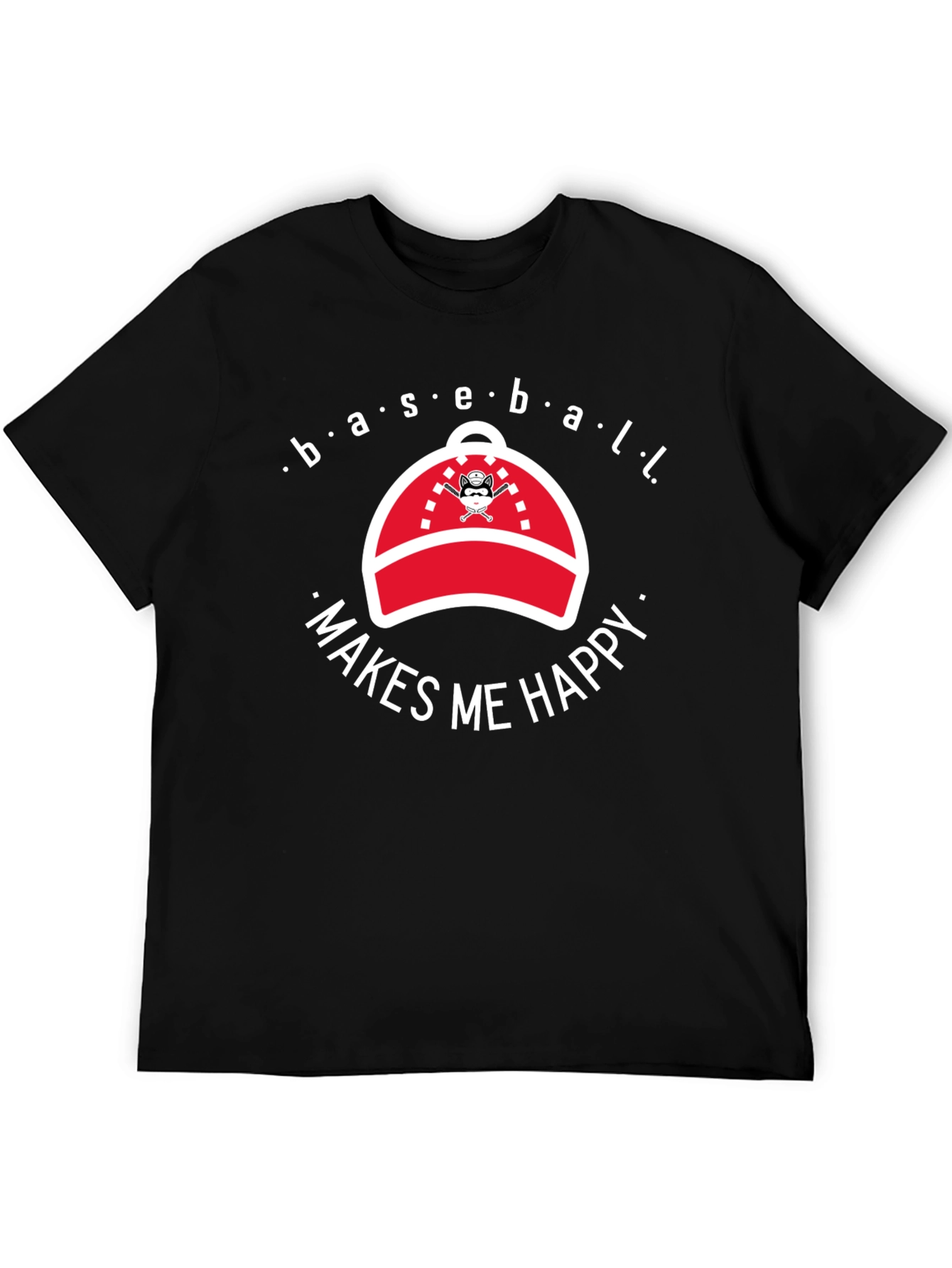 Baseball Makes Me Happy Graphic T-Shirt