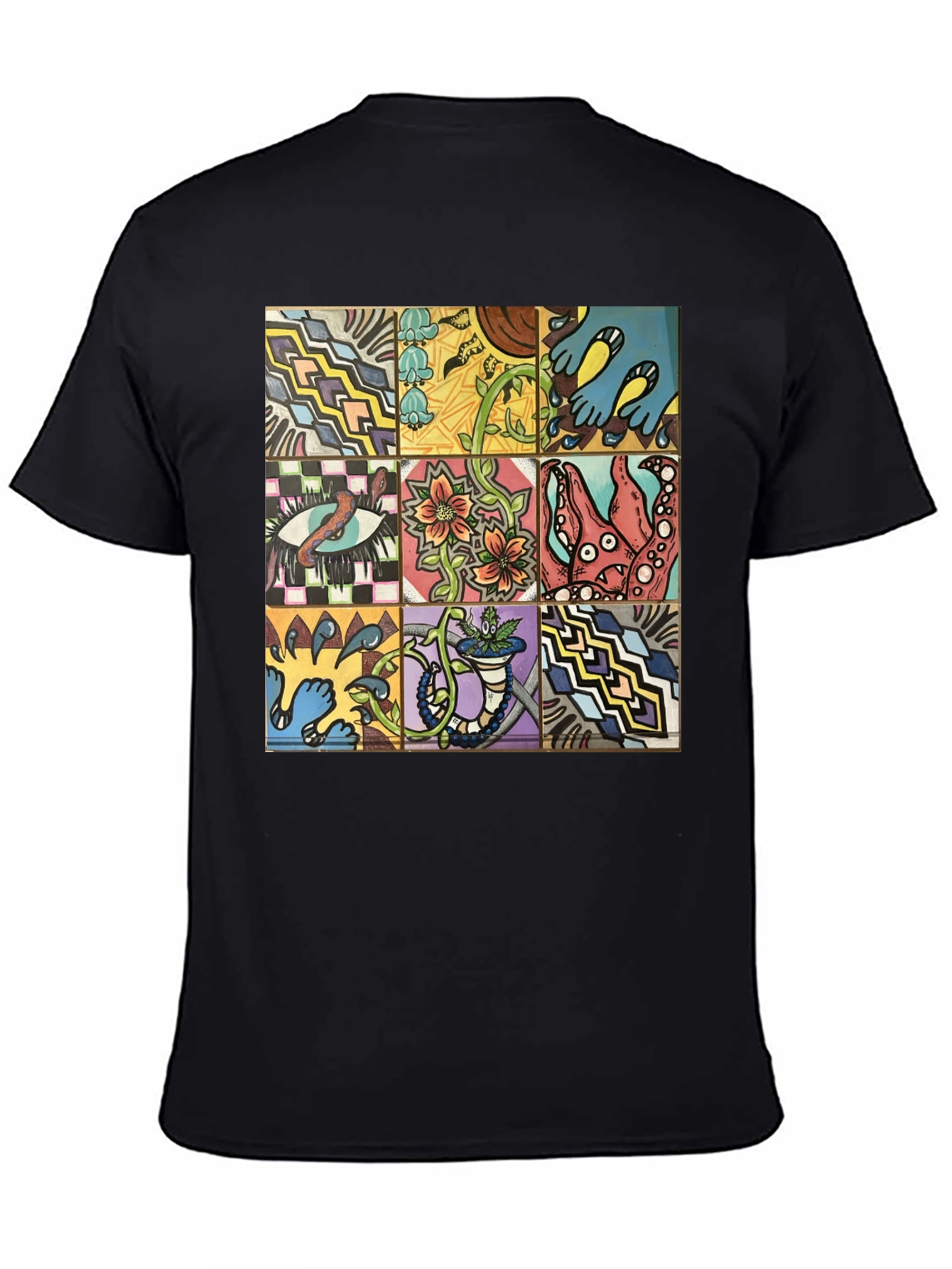 Unique Graphic Tee - Artistic Tile Pattern