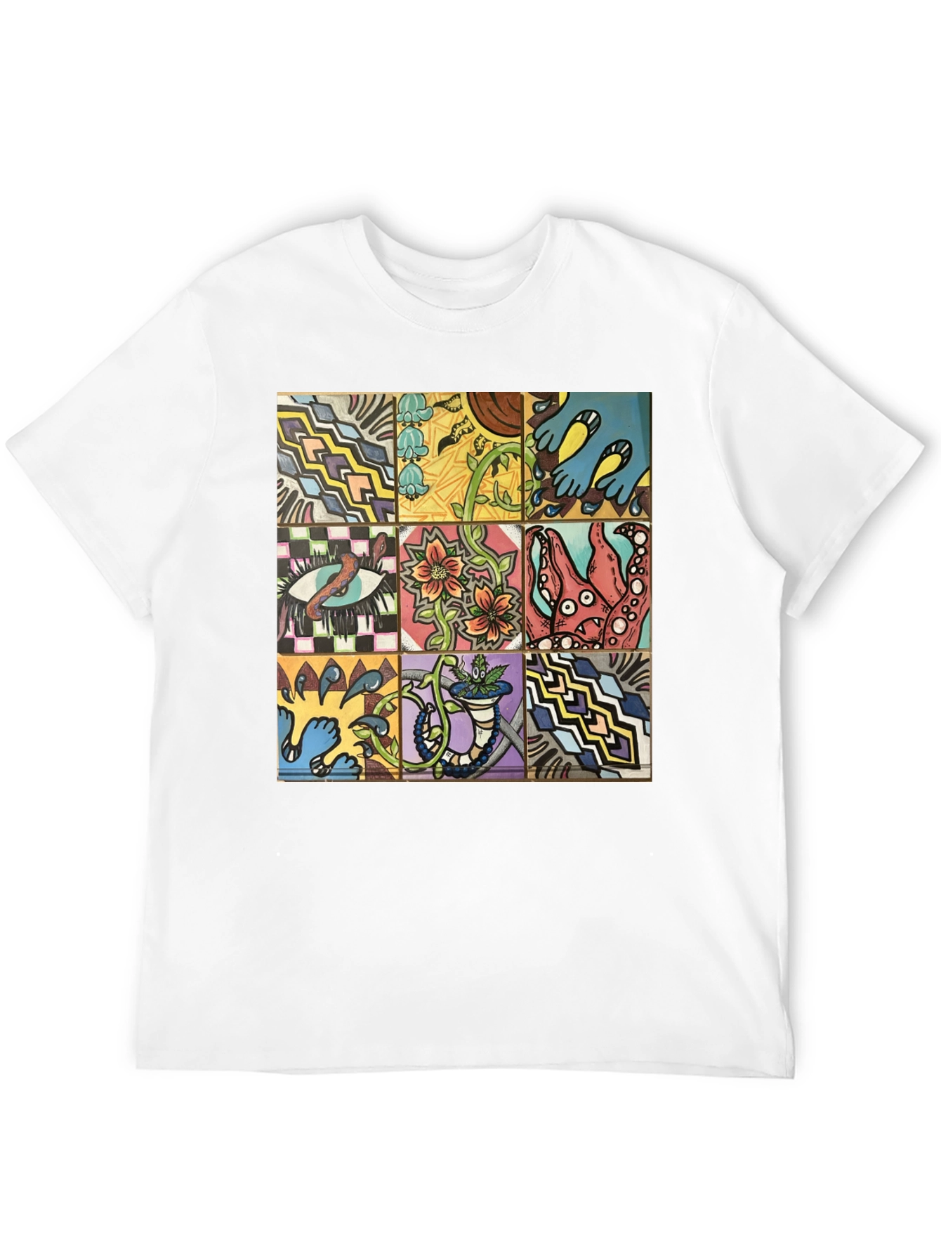 Unique Graphic Tee - Artistic Tile Pattern
