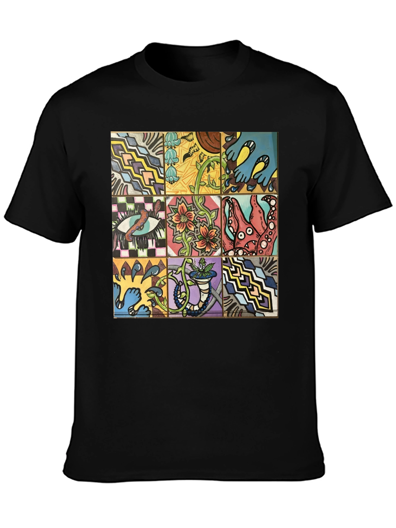 Unique Graphic Tee - Artistic Tile Pattern