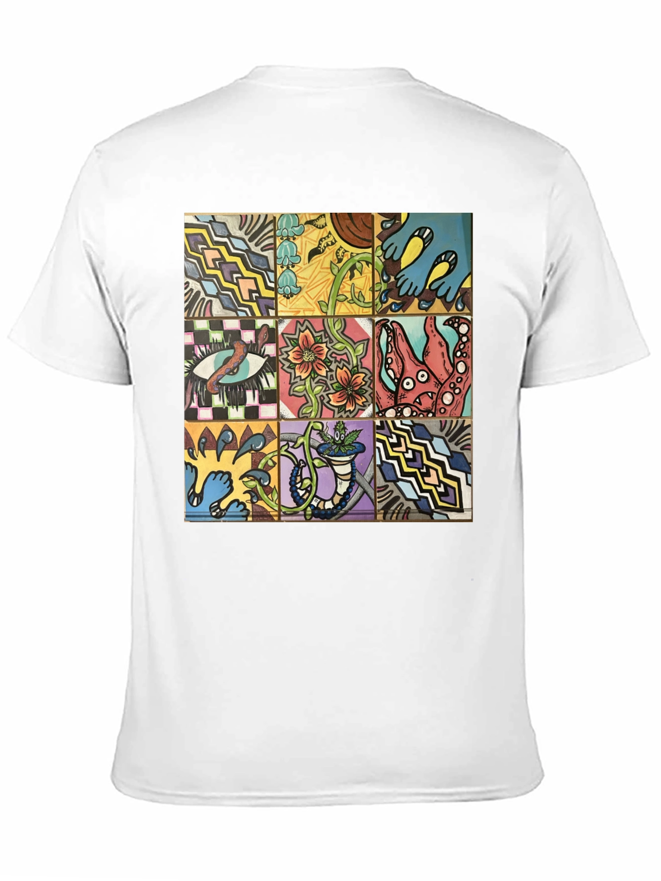 Unique Graphic Tee - Artistic Tile Pattern