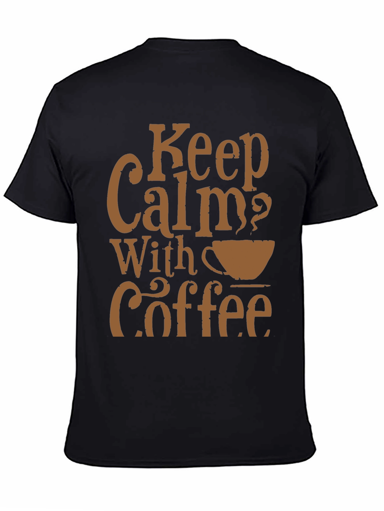 Keep Calm With Coffee Black T-Shirt