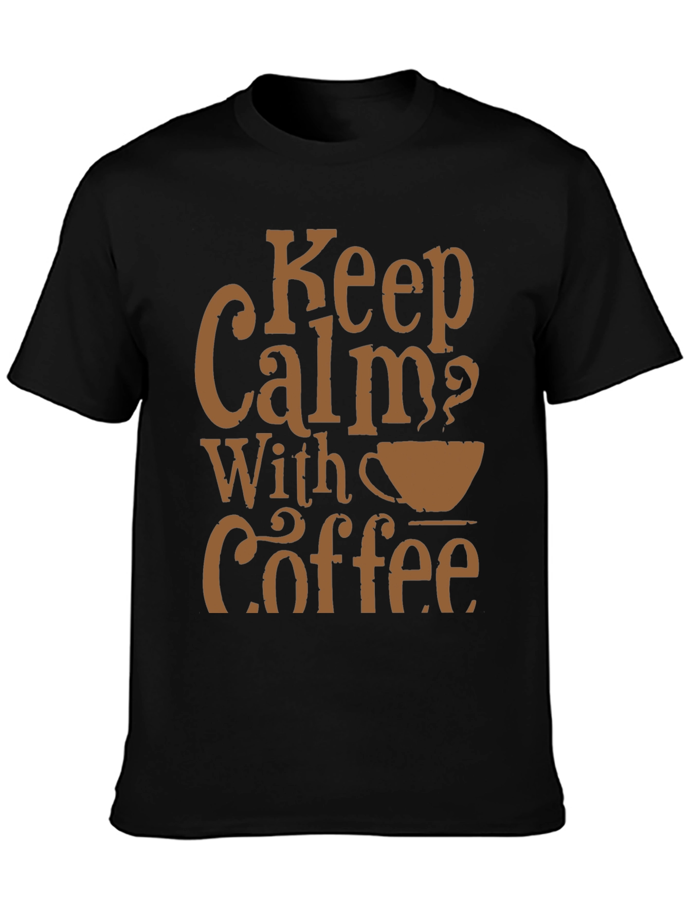 Keep Calm With Coffee Black T-Shirt