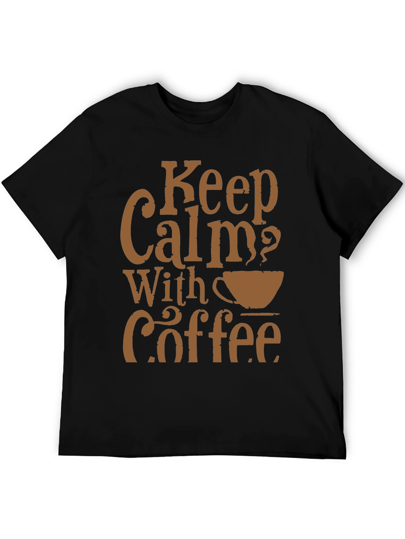 Keep Calm With Coffee Black T-Shirt