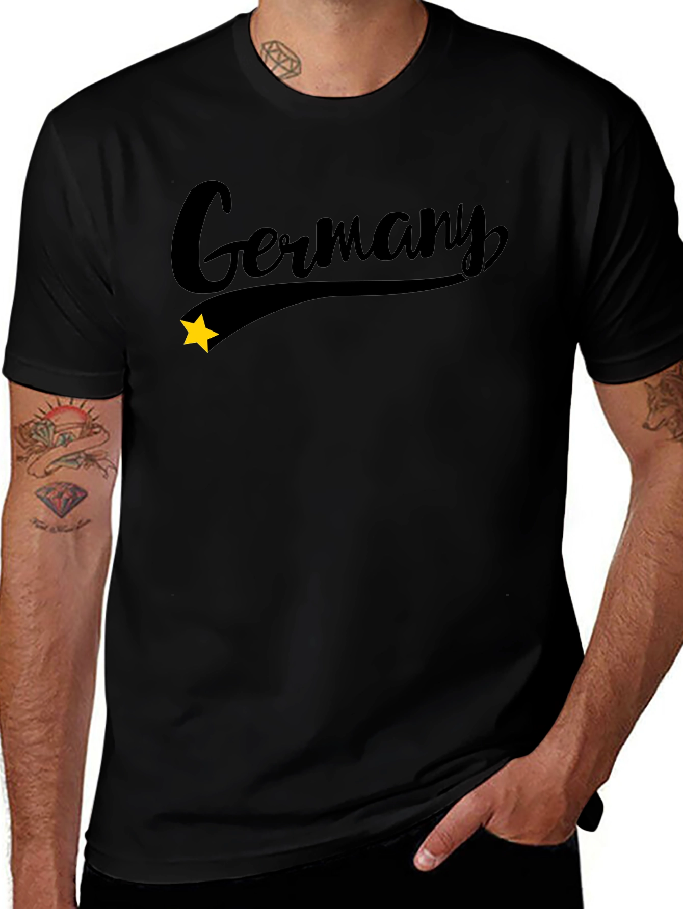 Germany Script Black T-Shirt