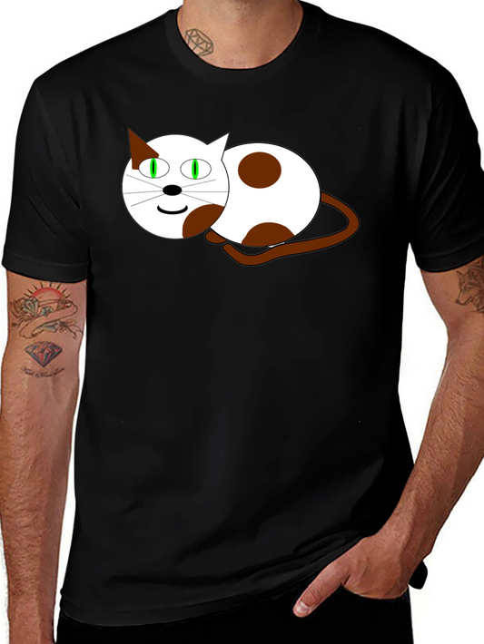 Cartoon Cat Graphic T-Shirt