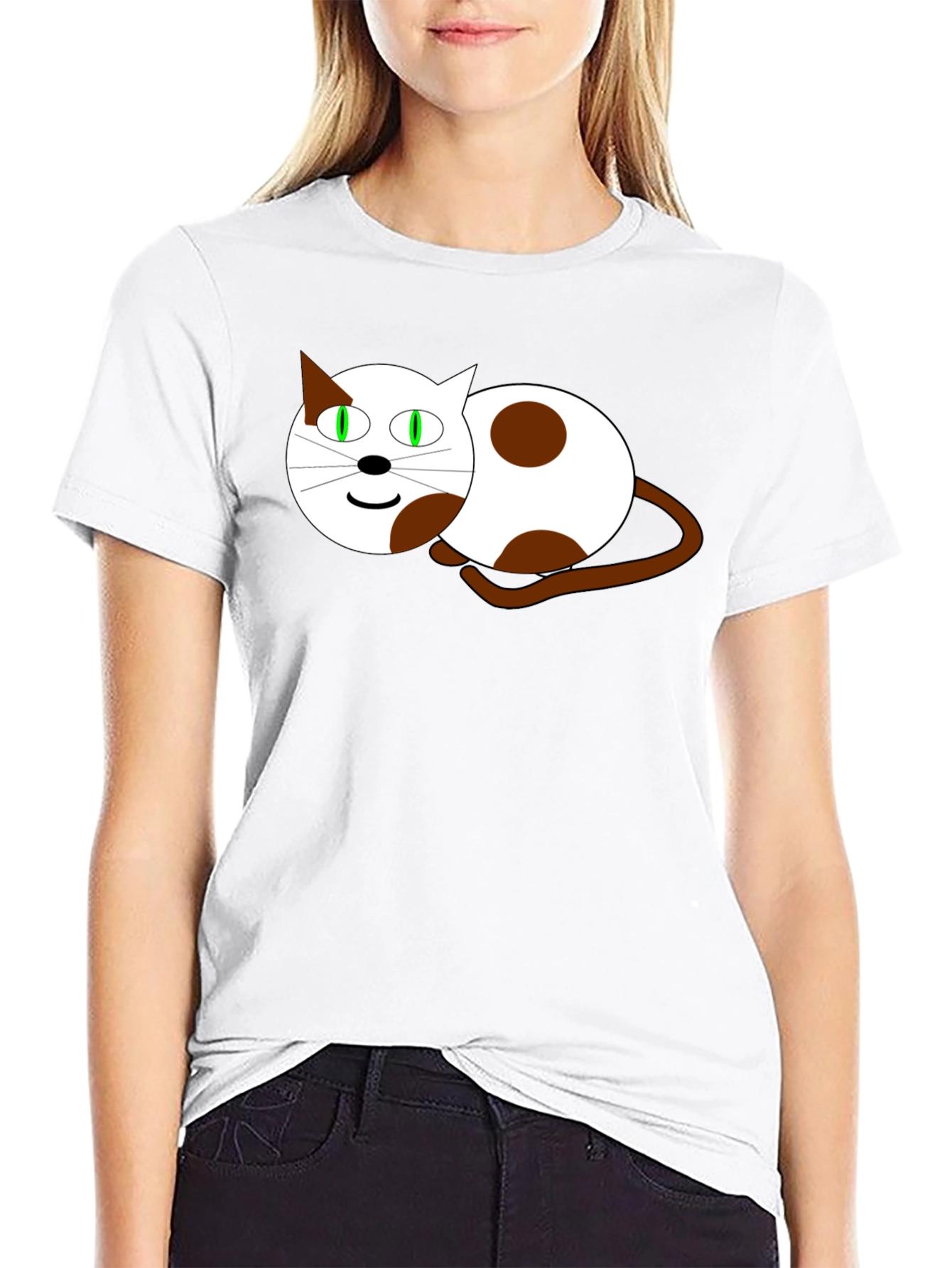 Cartoon Cat Graphic T-Shirt