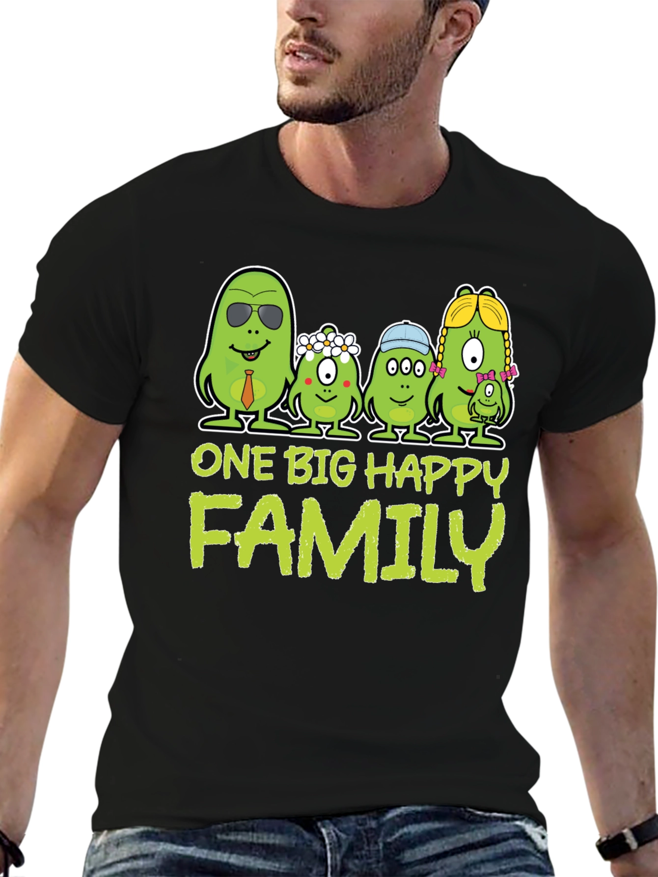 One Big Happy Family Black T-Shirt