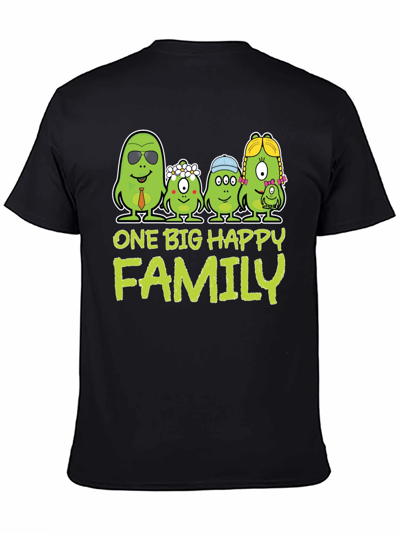 One Big Happy Family Black T-Shirt