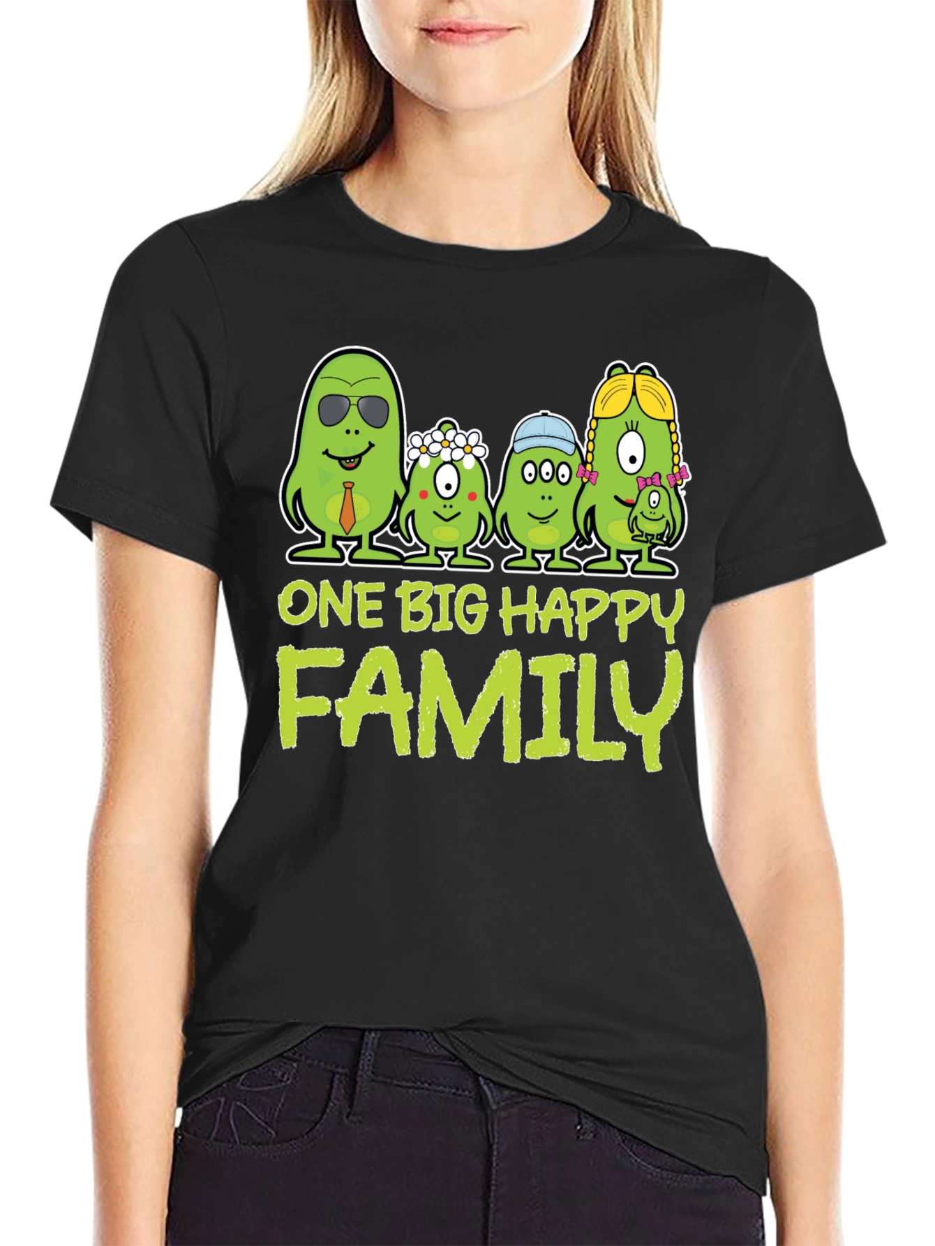 One Big Happy Family Black T-Shirt