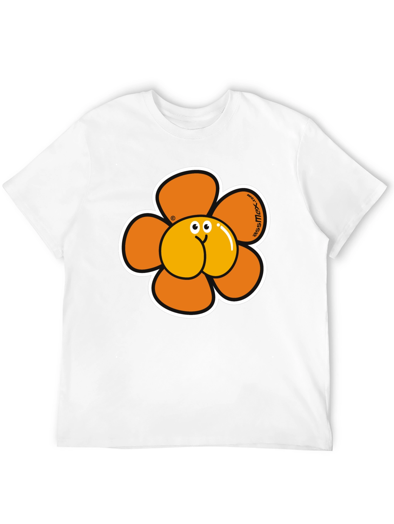 Novelty Ass Flower Graphic Tee - Black T-Shirt