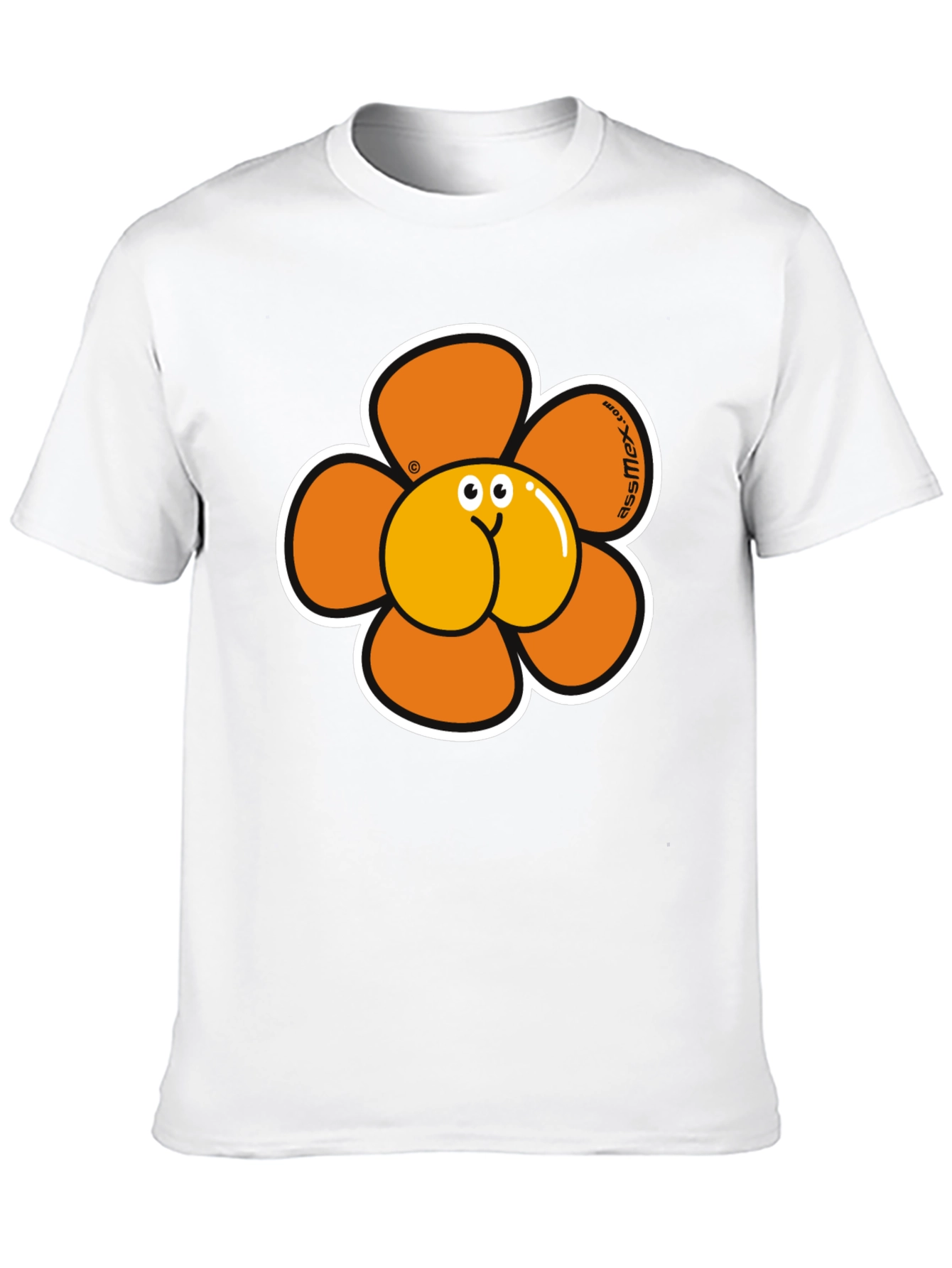 Novelty Ass Flower Graphic Tee - Black T-Shirt
