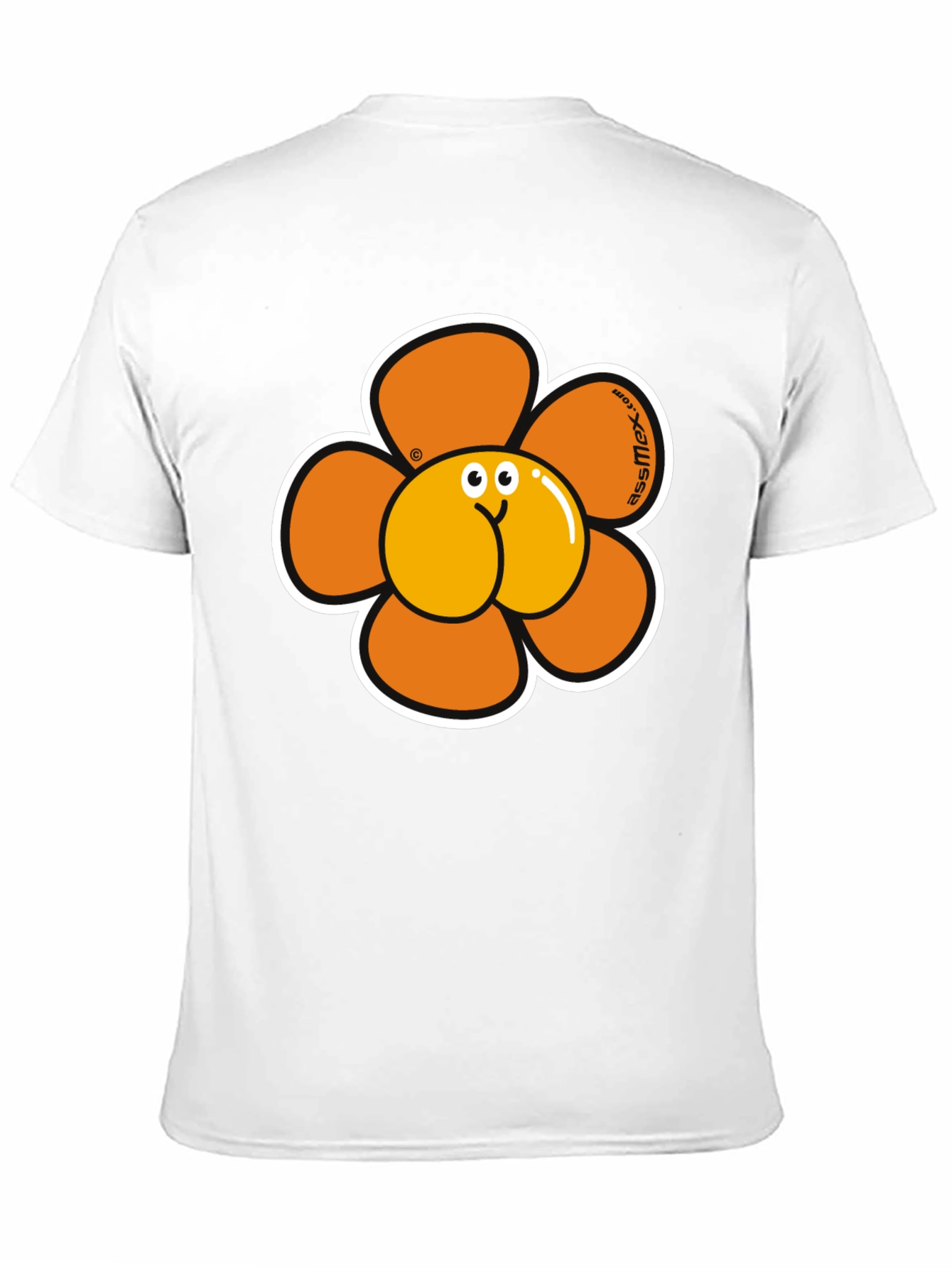 Novelty Ass Flower Graphic Tee - Black T-Shirt