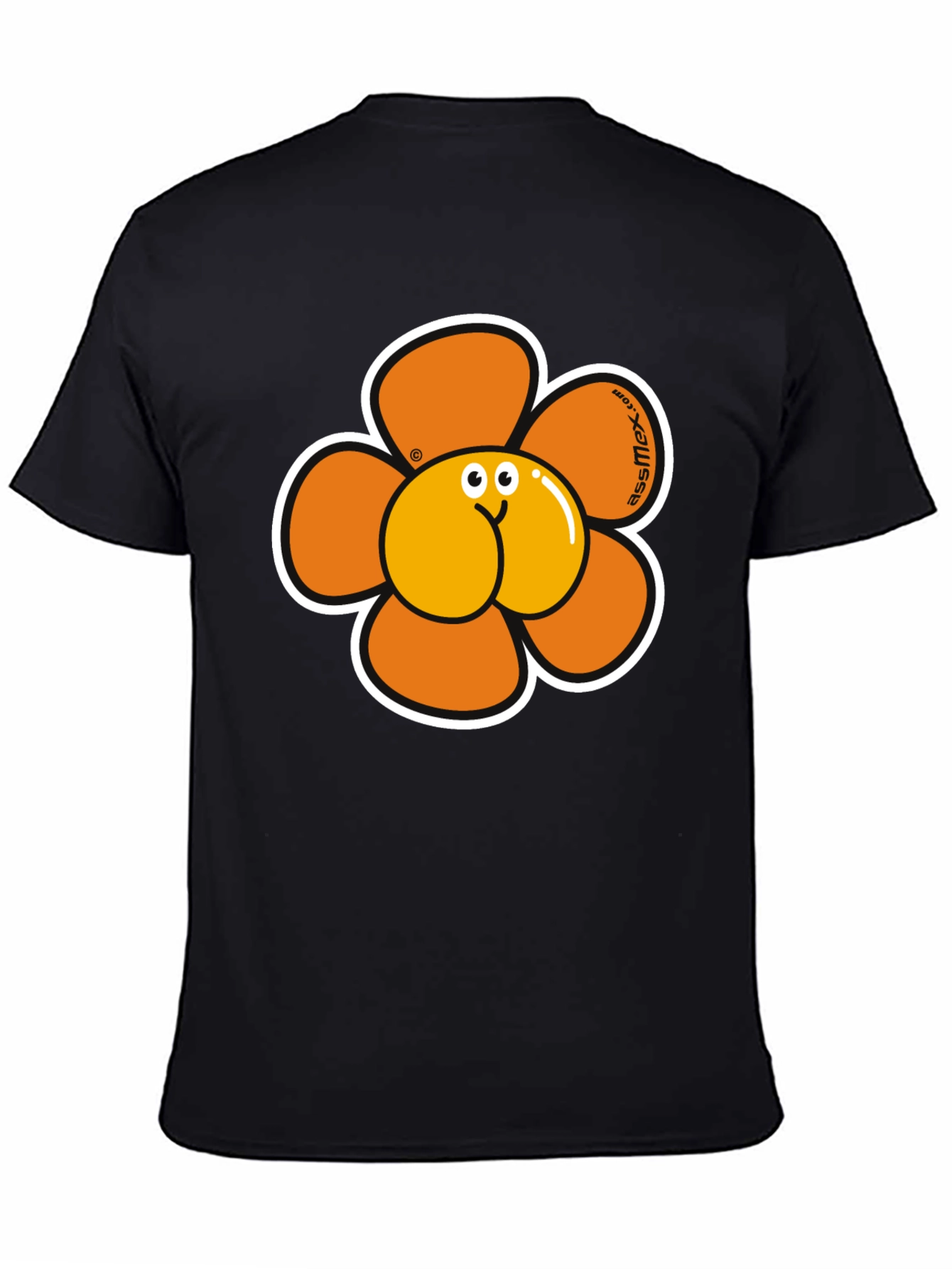 Novelty Ass Flower Graphic Tee - Black T-Shirt