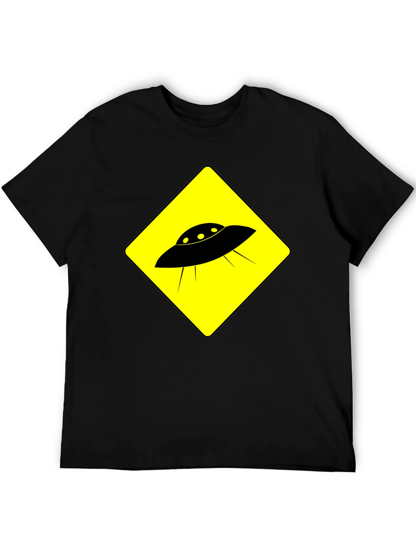UFO Crossing Black T-Shirt - Mens Graphic Tee