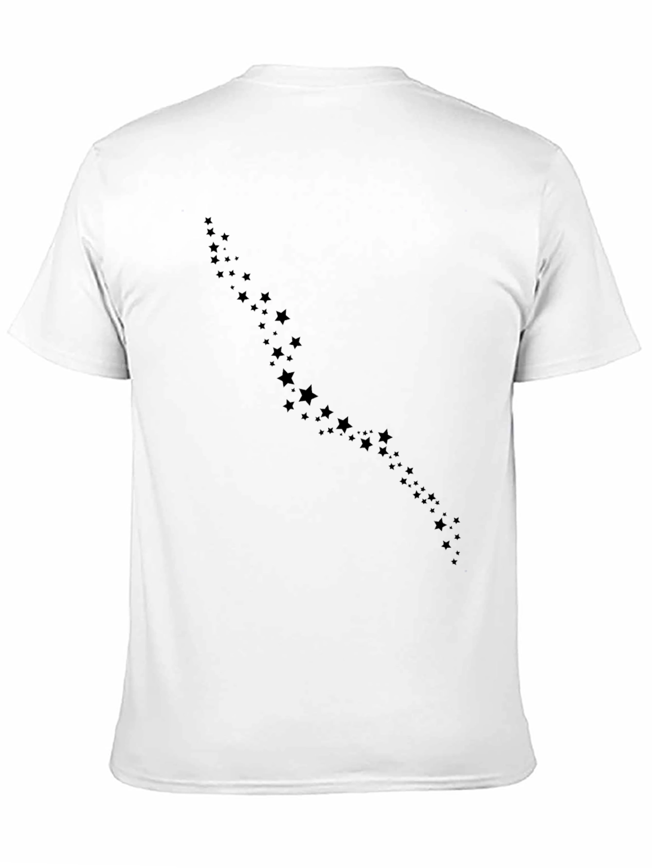 Mens Black Star Print Casual T-Shirt
