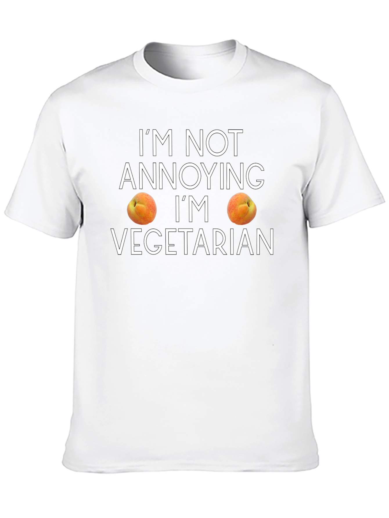 Funny Vegetarian Peach Graphic T-Shirt