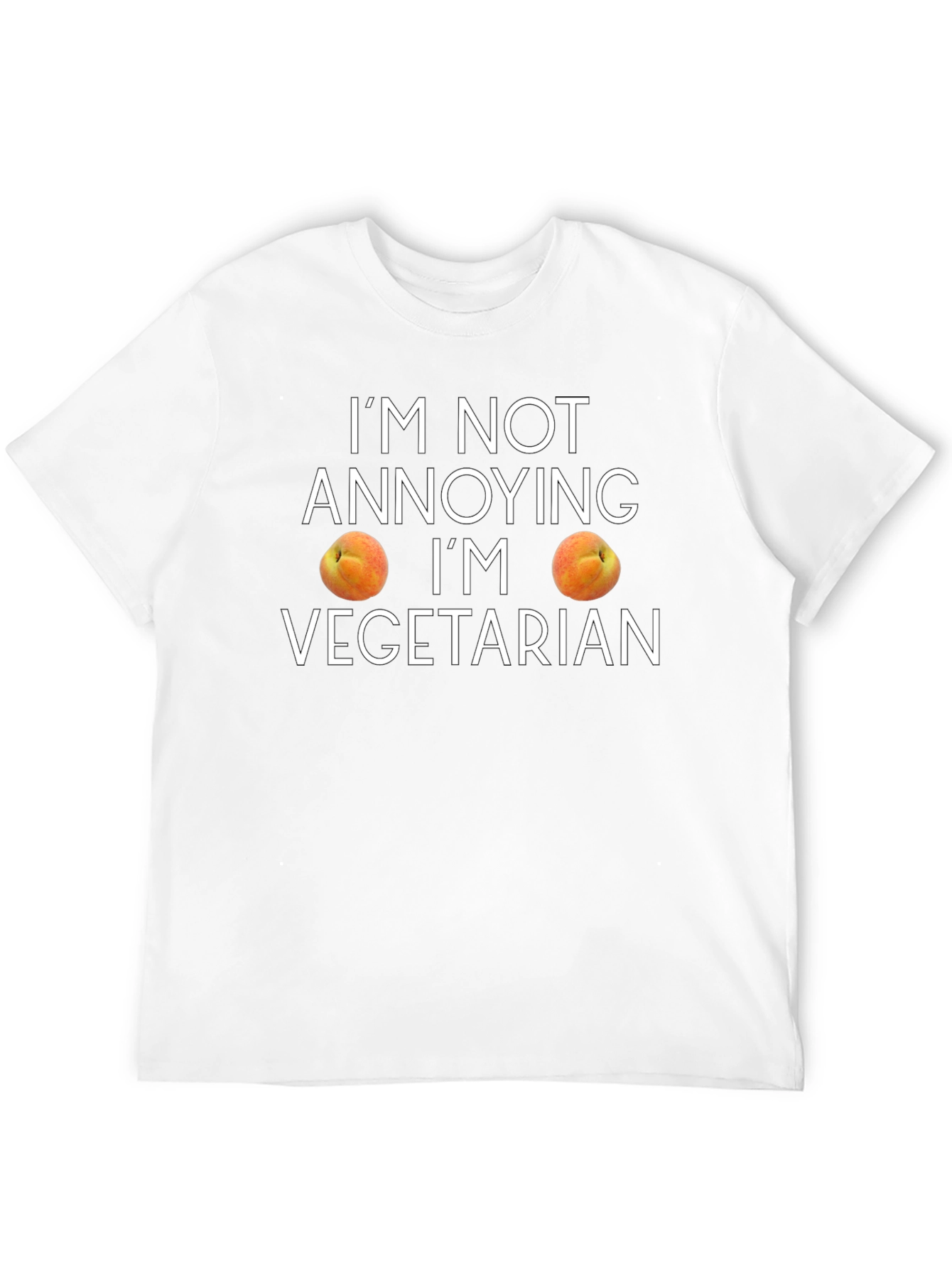 Funny Vegetarian Peach Graphic T-Shirt