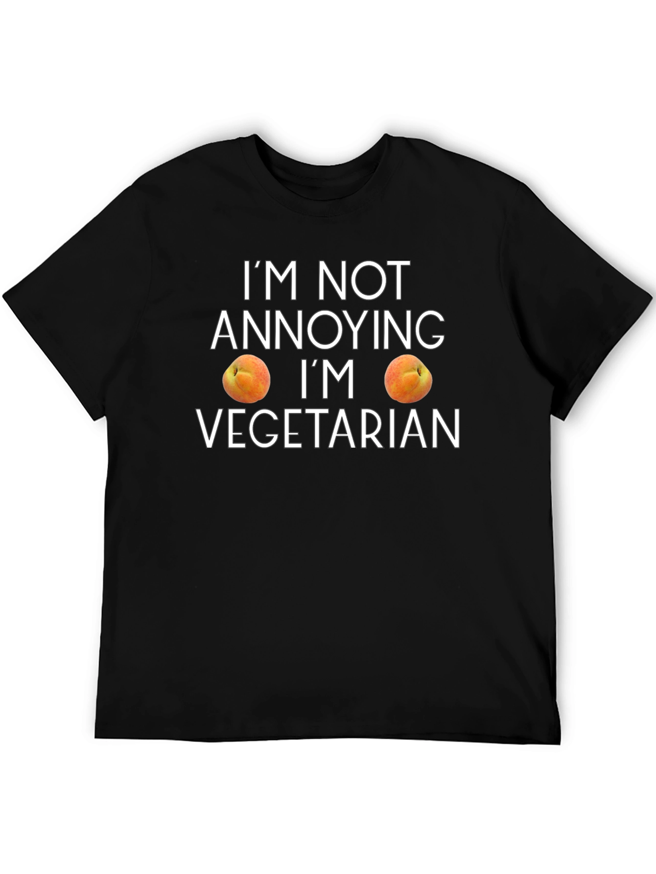 Funny Vegetarian Peach Graphic T-Shirt