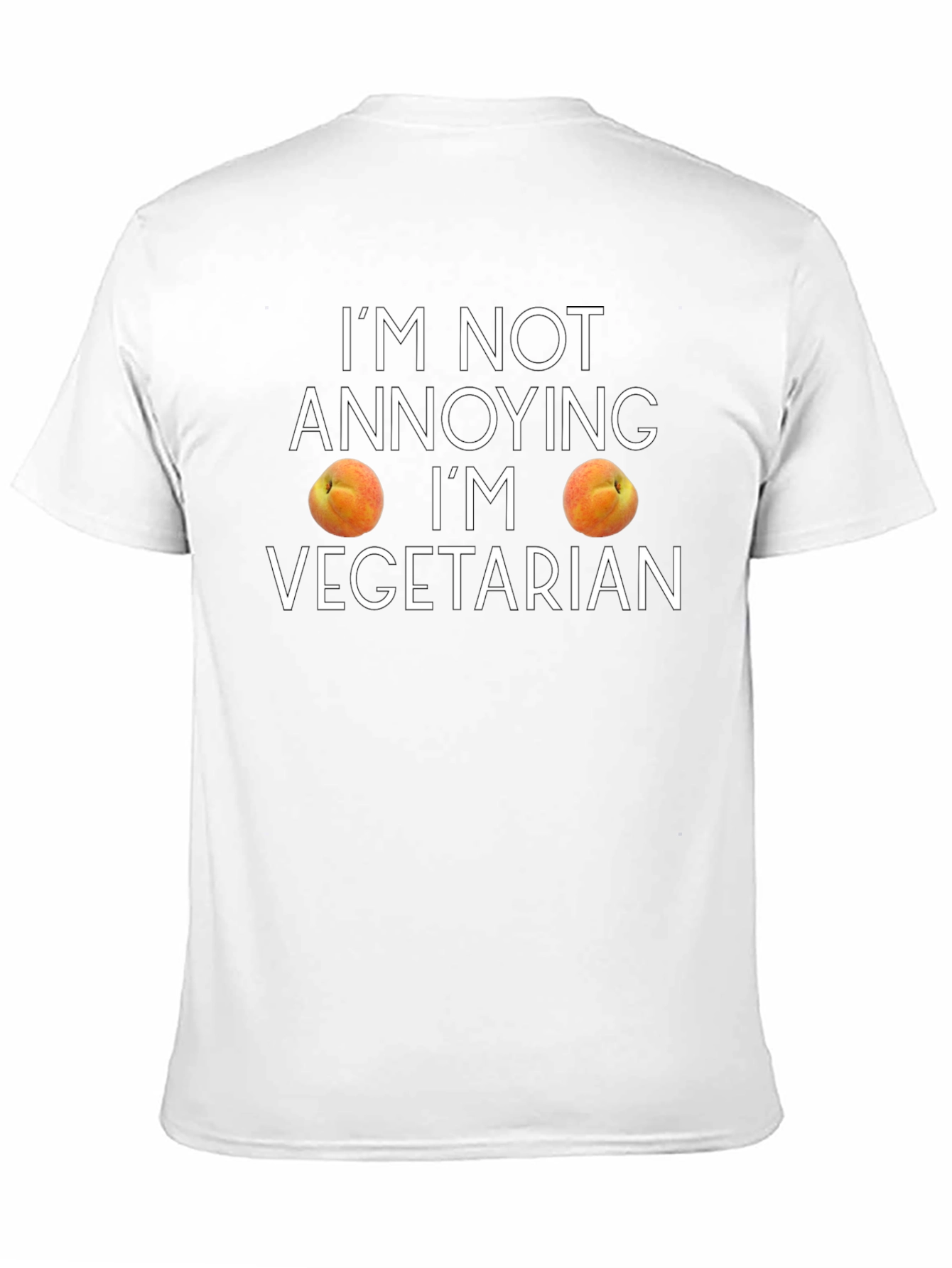 Funny Vegetarian Peach Graphic T-Shirt