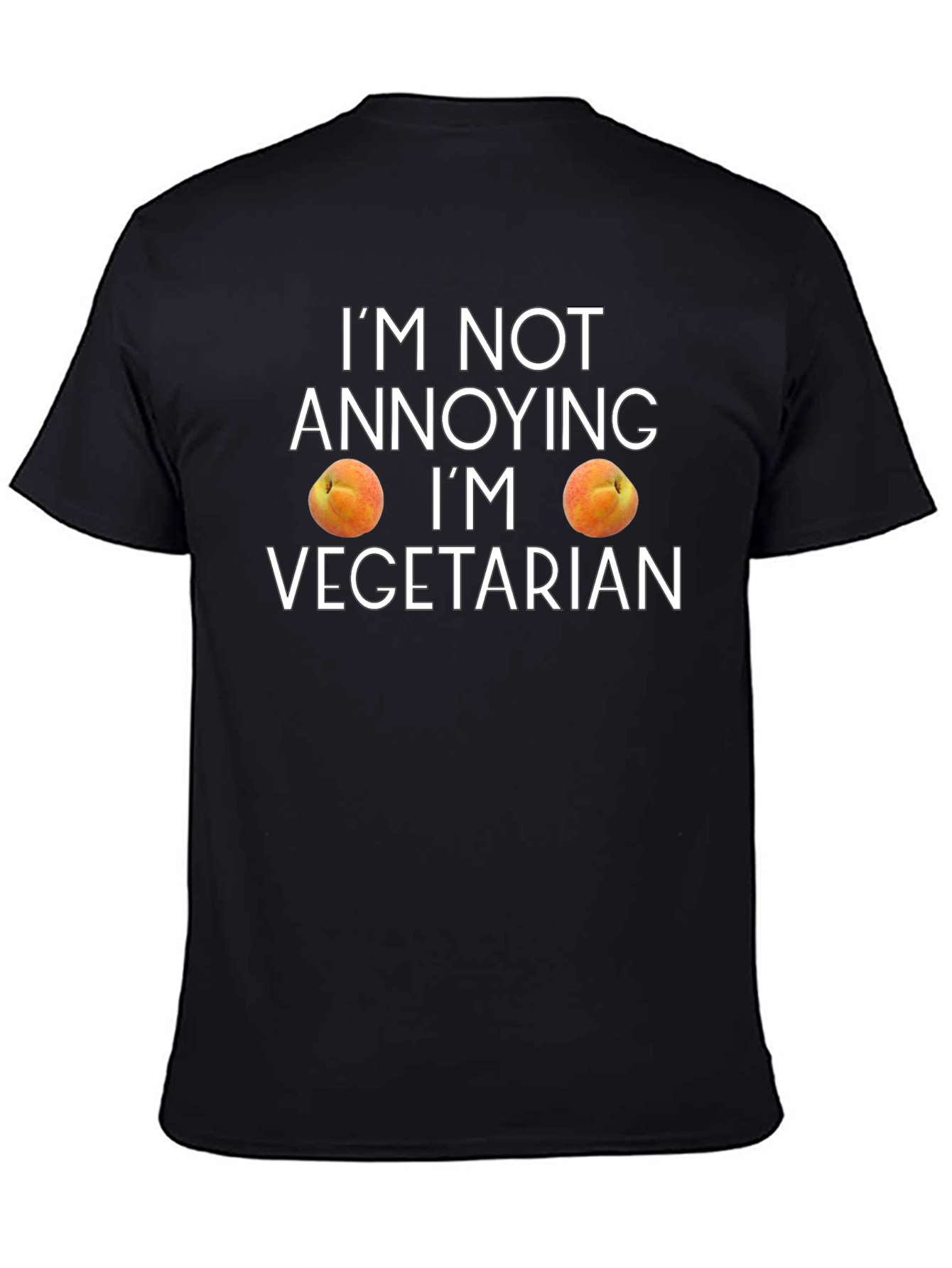 Funny Vegetarian Peach Graphic T-Shirt