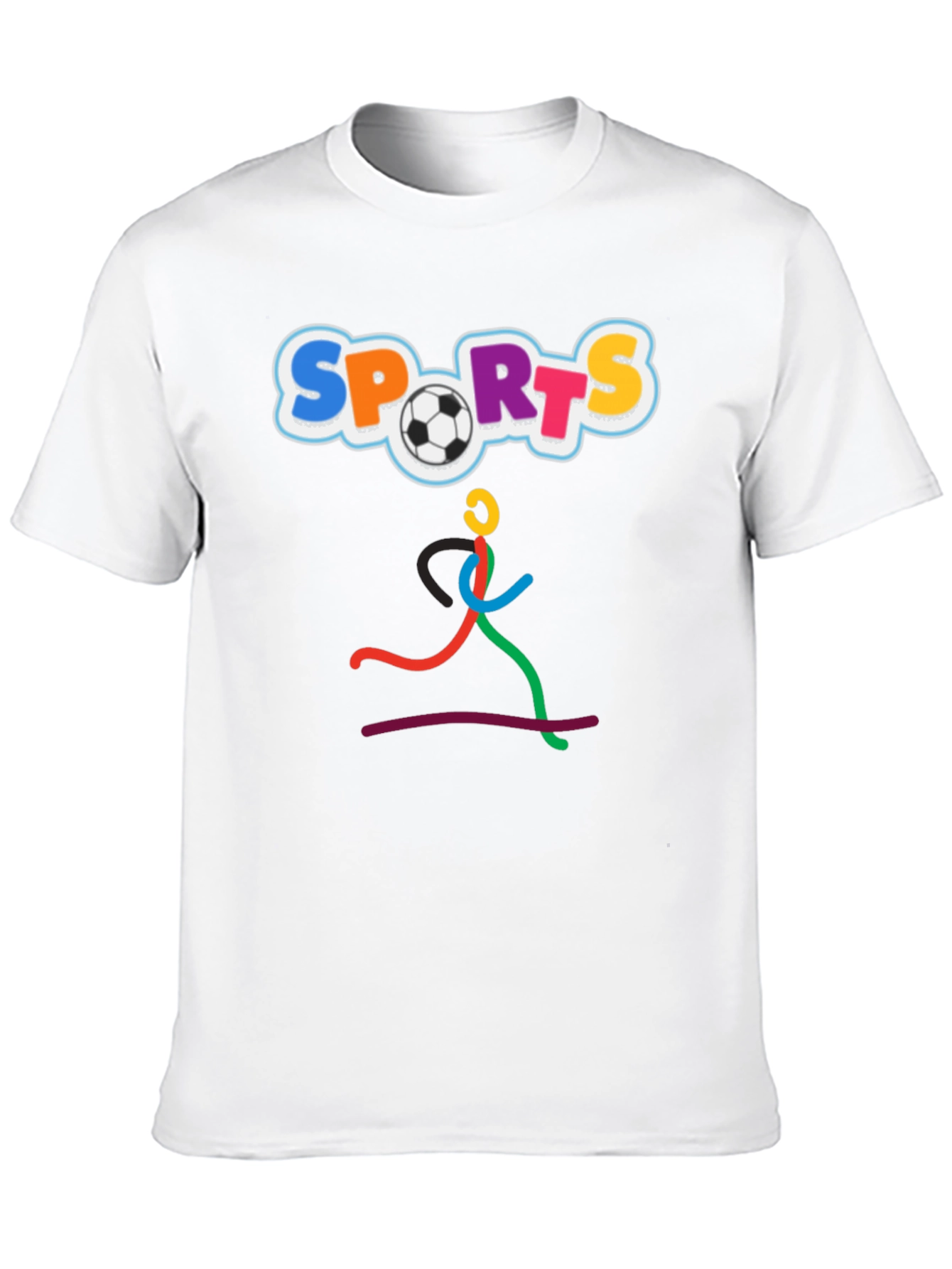 Fun Sports Graphic Tee - Black Cotton T-Shirt