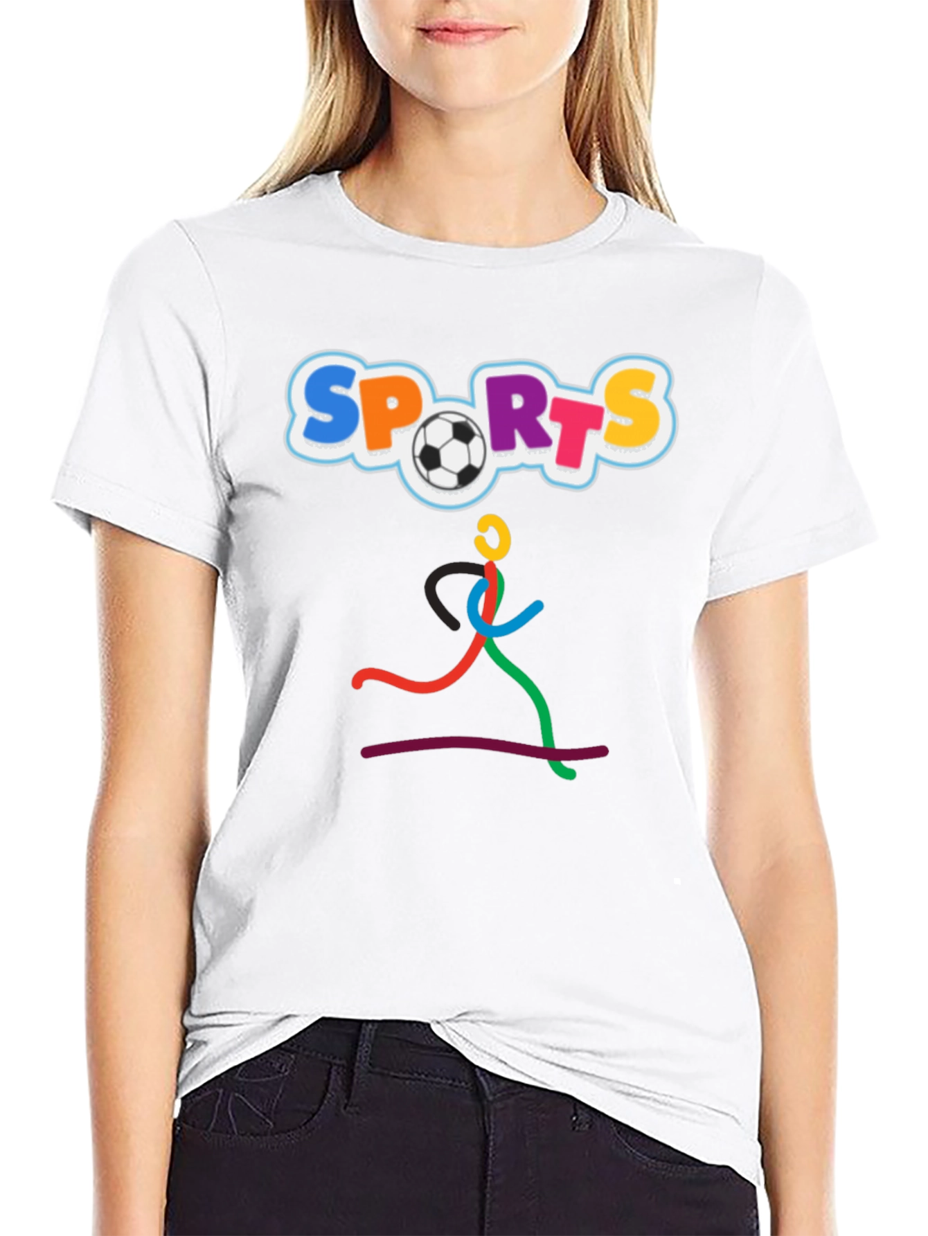 Fun Sports Graphic Tee - Black Cotton T-Shirt