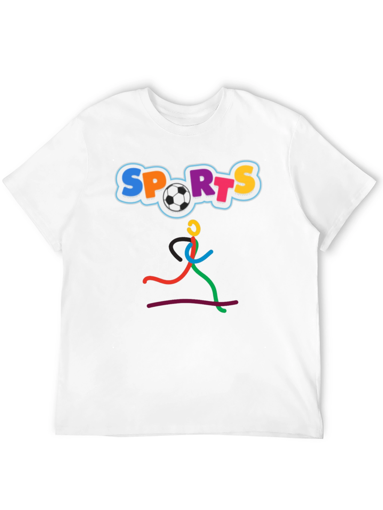 Fun Sports Graphic Tee - Black Cotton T-Shirt