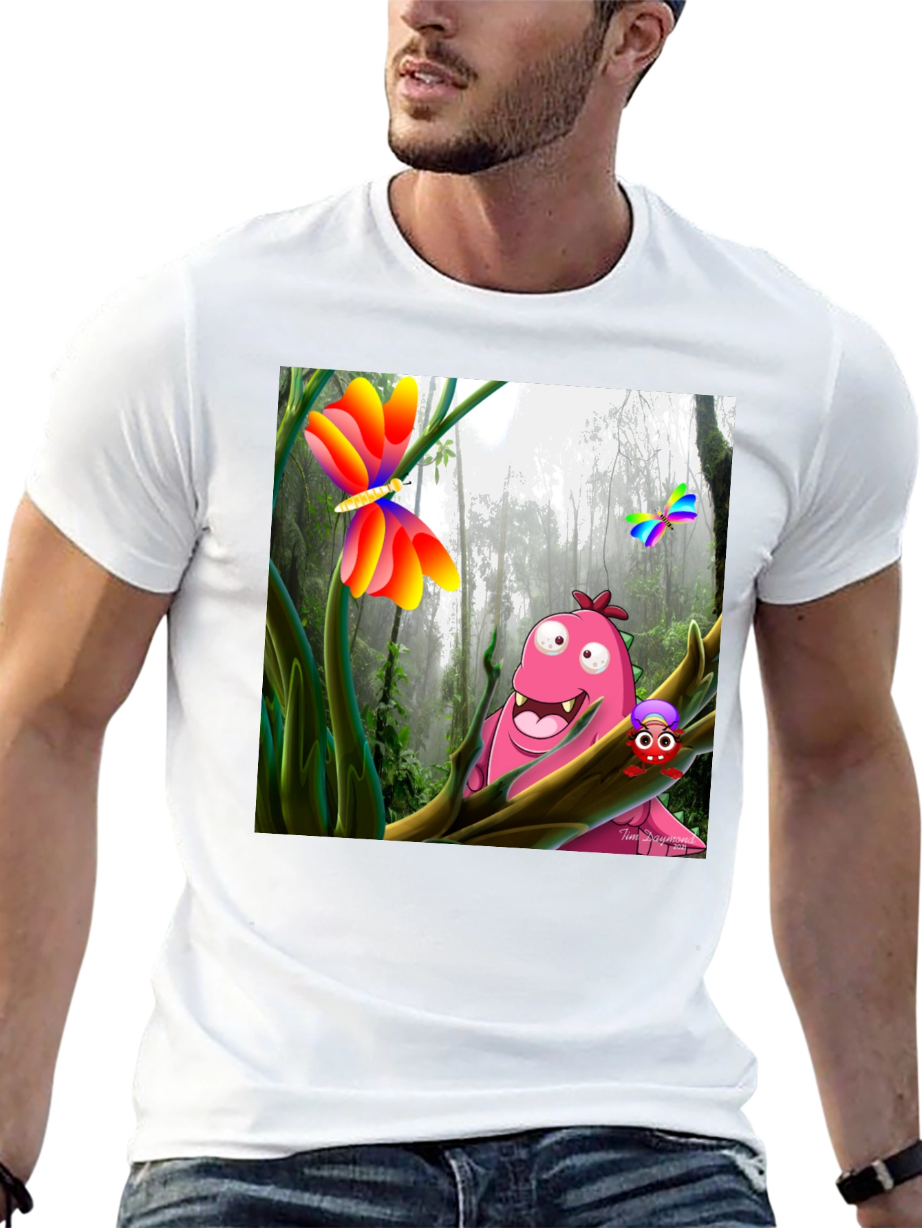 Cartoon Forest Creature Graphic Tee