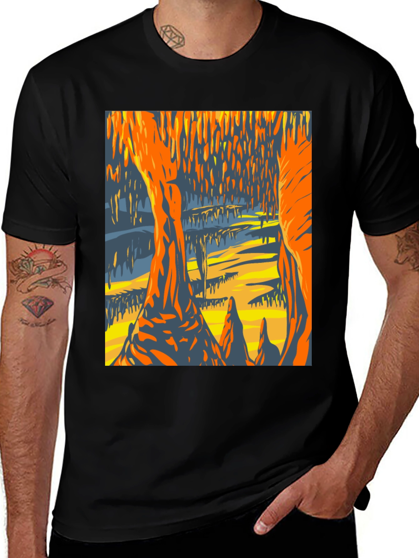 Cave Painting Graphic Tee - Unique Design