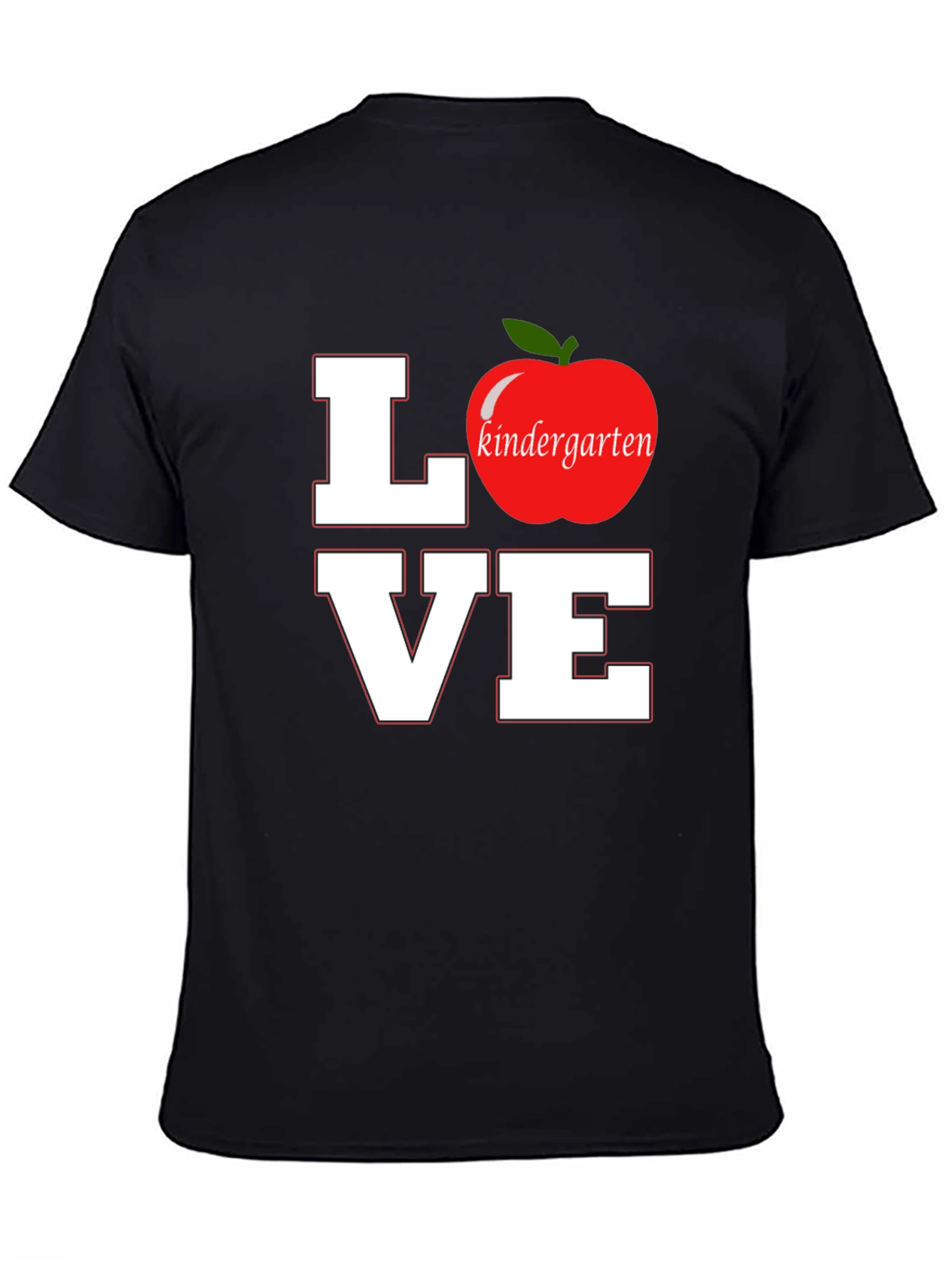 Love Kindergarten Teacher T-Shirt Apple Graphic