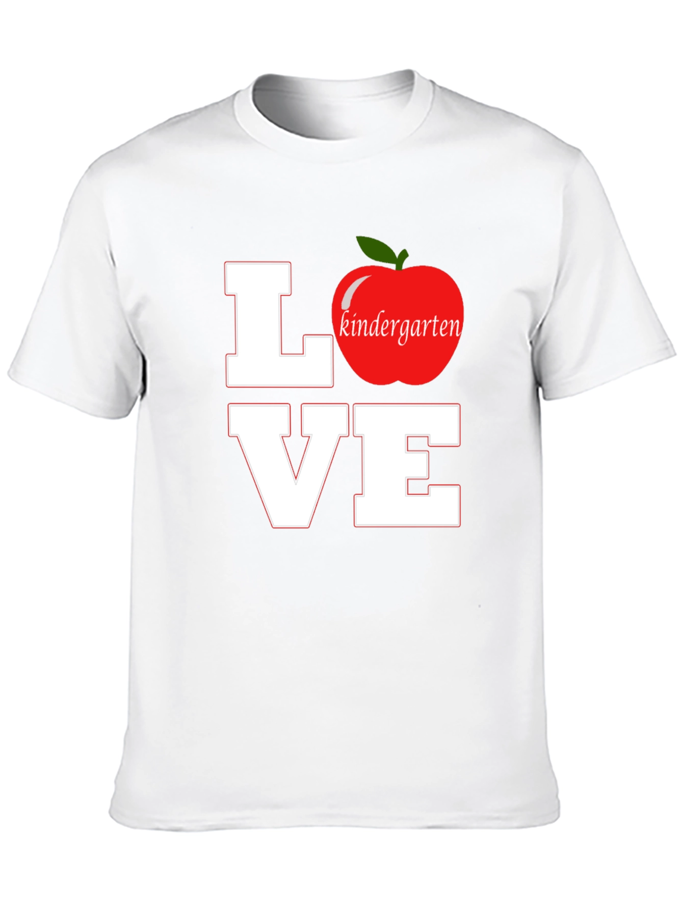 Love Kindergarten Teacher T-Shirt Apple Graphic