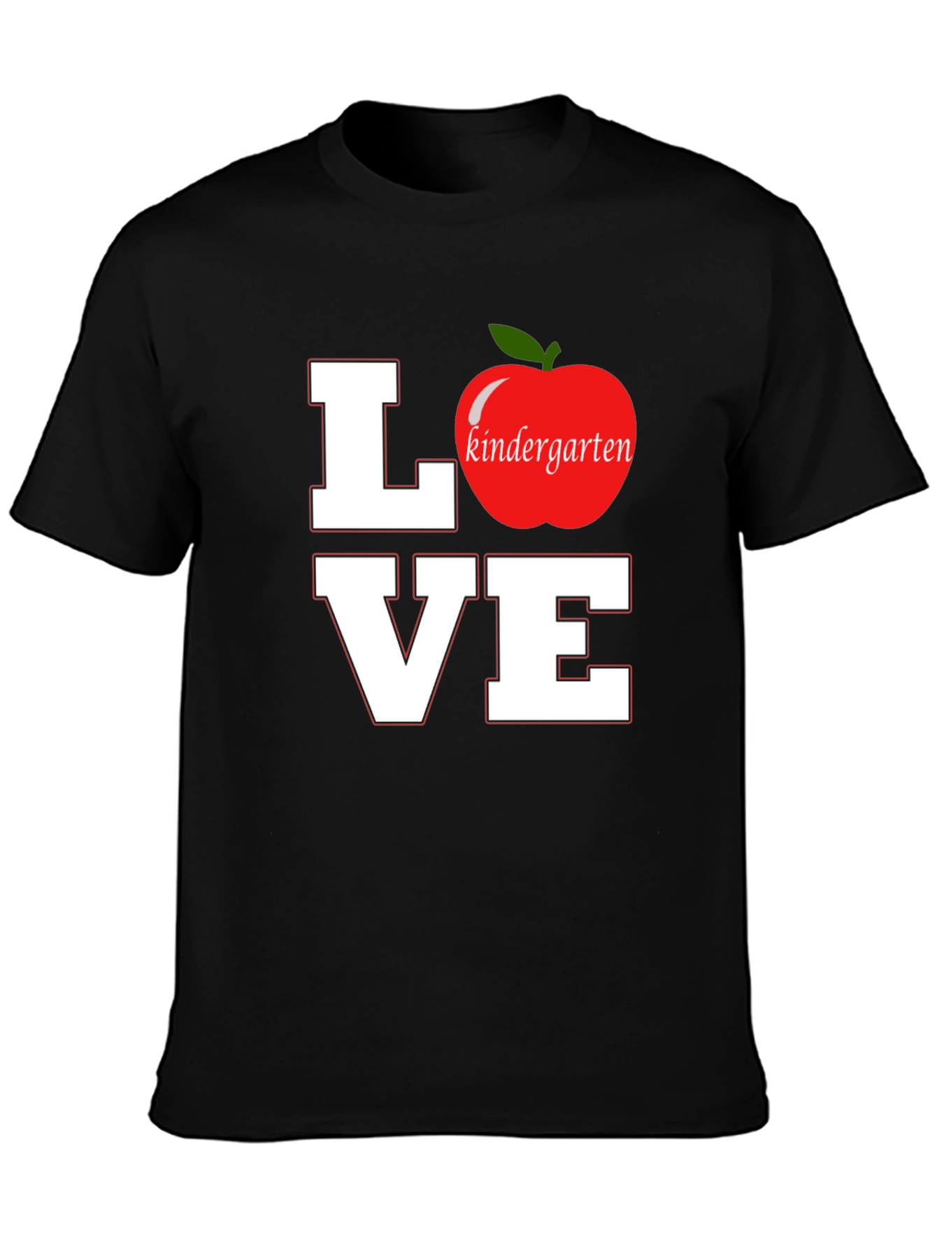 Love Kindergarten Teacher T-Shirt Apple Graphic