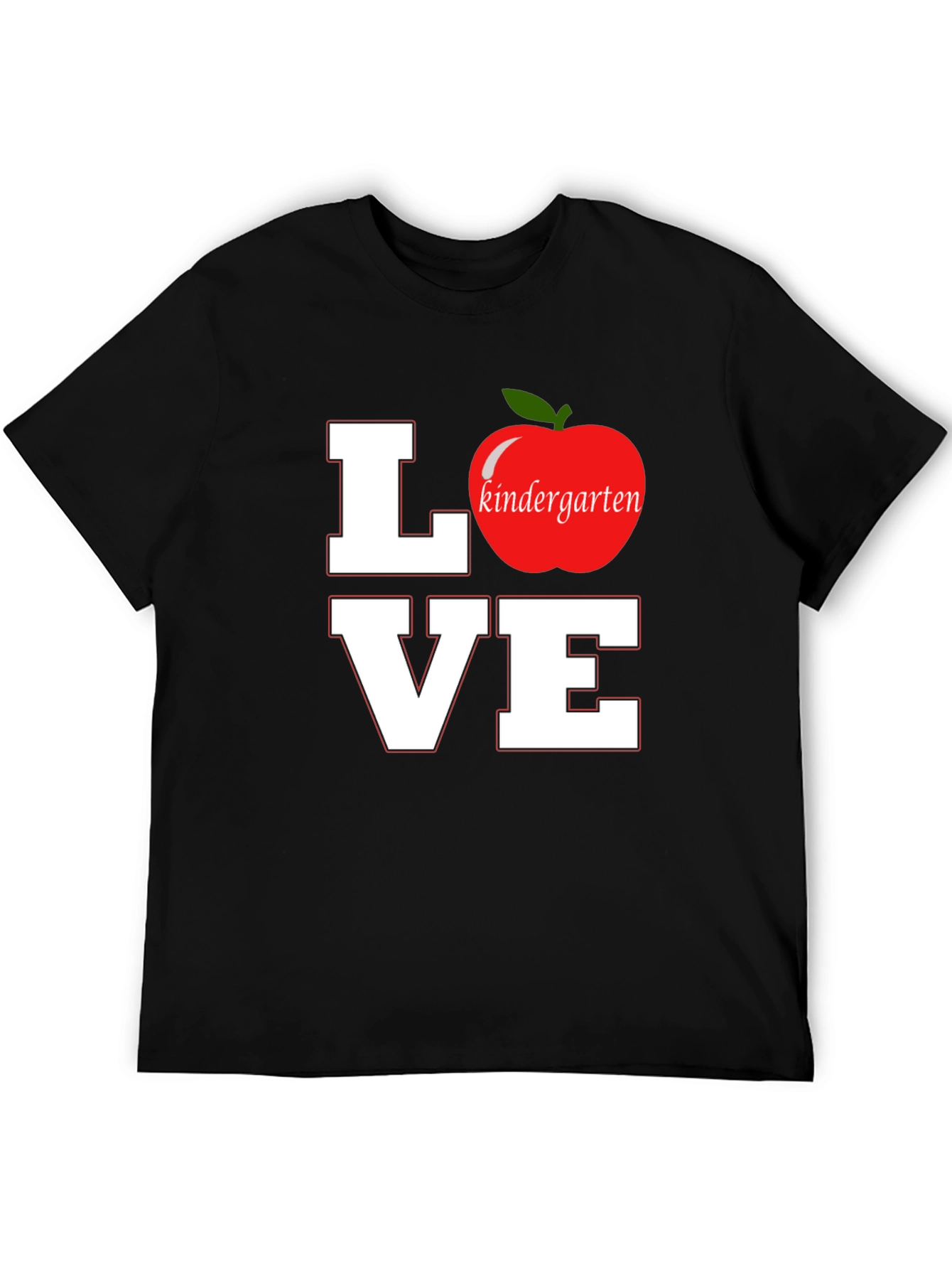 Love Kindergarten Teacher T-Shirt Apple Graphic