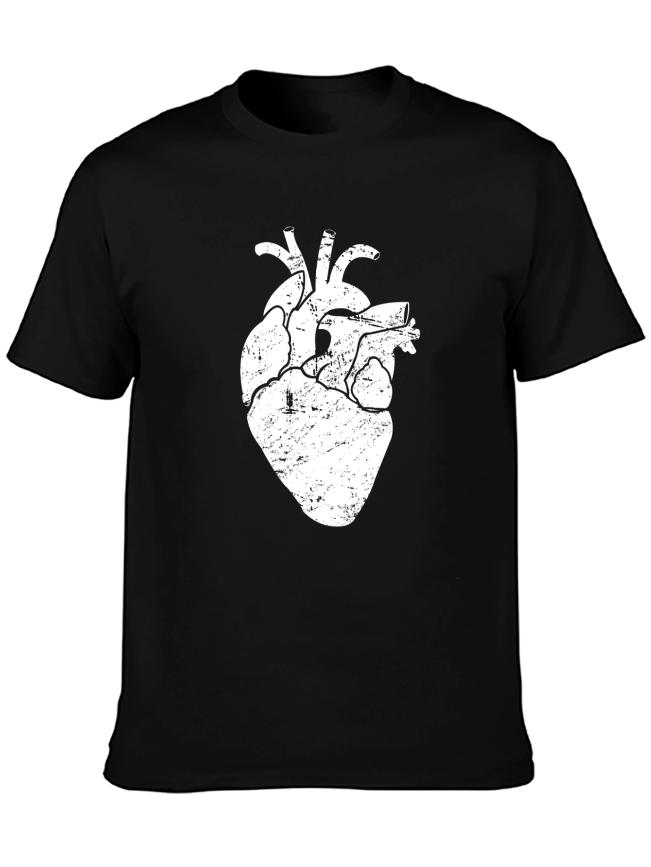 Anatomical Heart Graphic Tee - Black Cotton T-Shirt