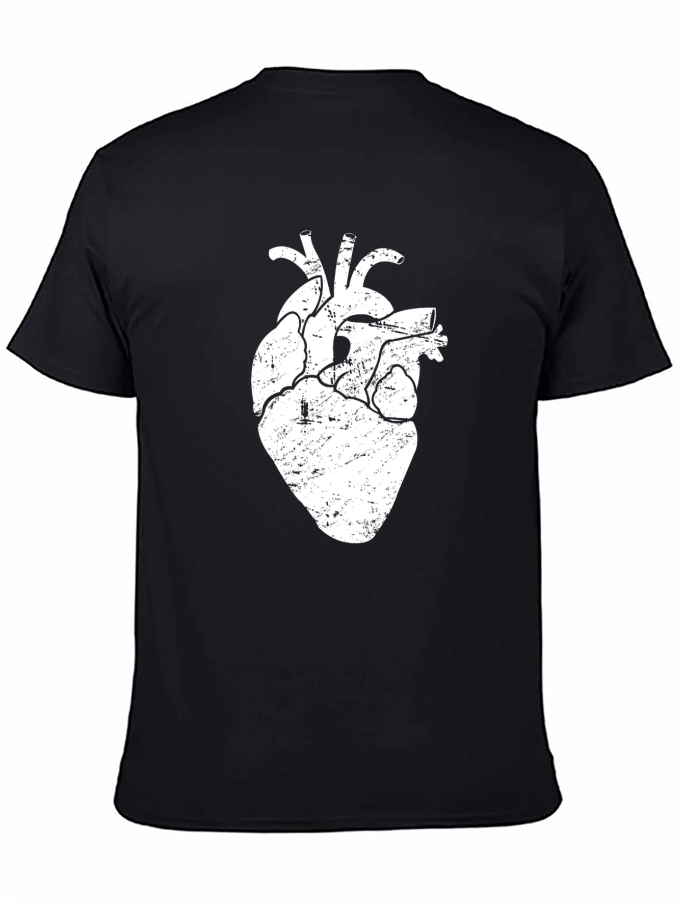 Anatomical Heart Graphic Tee - Black Cotton T-Shirt