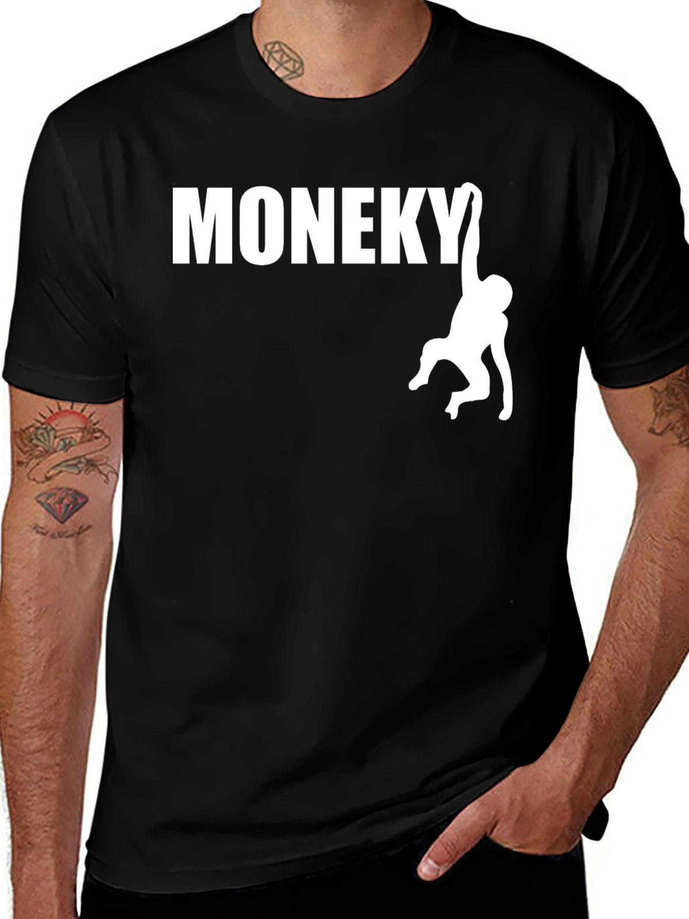 Moneky Graphic Tee - Black