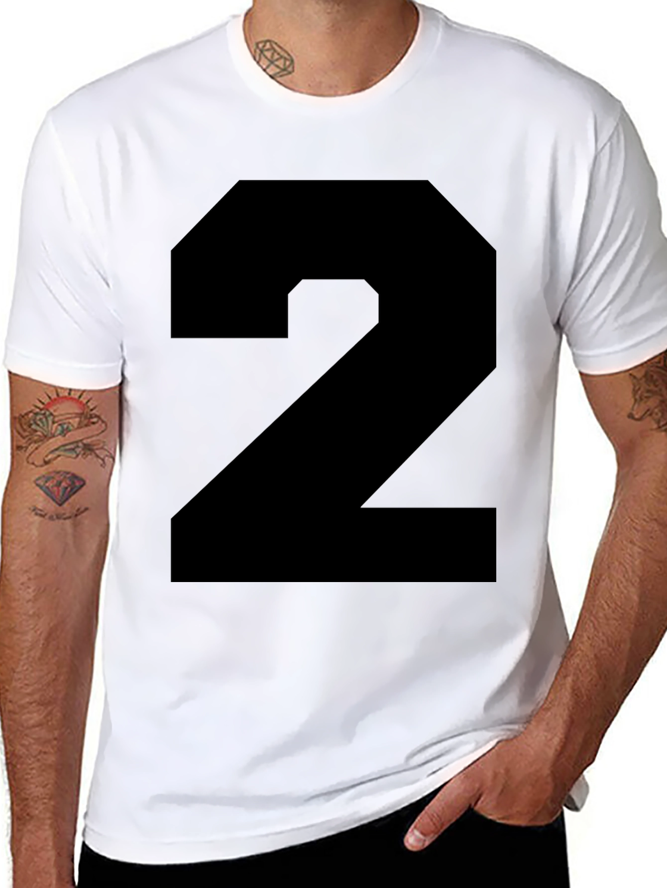 Number 2 Graphic Tee - Bold Black T-Shirt