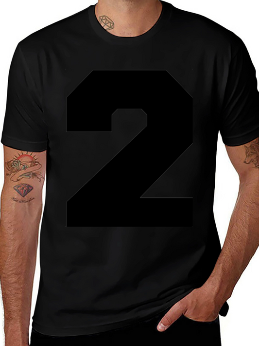 Number 2 Graphic Tee - Bold Black T-Shirt