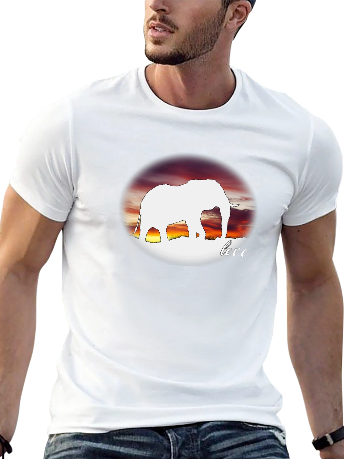 Elephant Love Graphic Black Tee