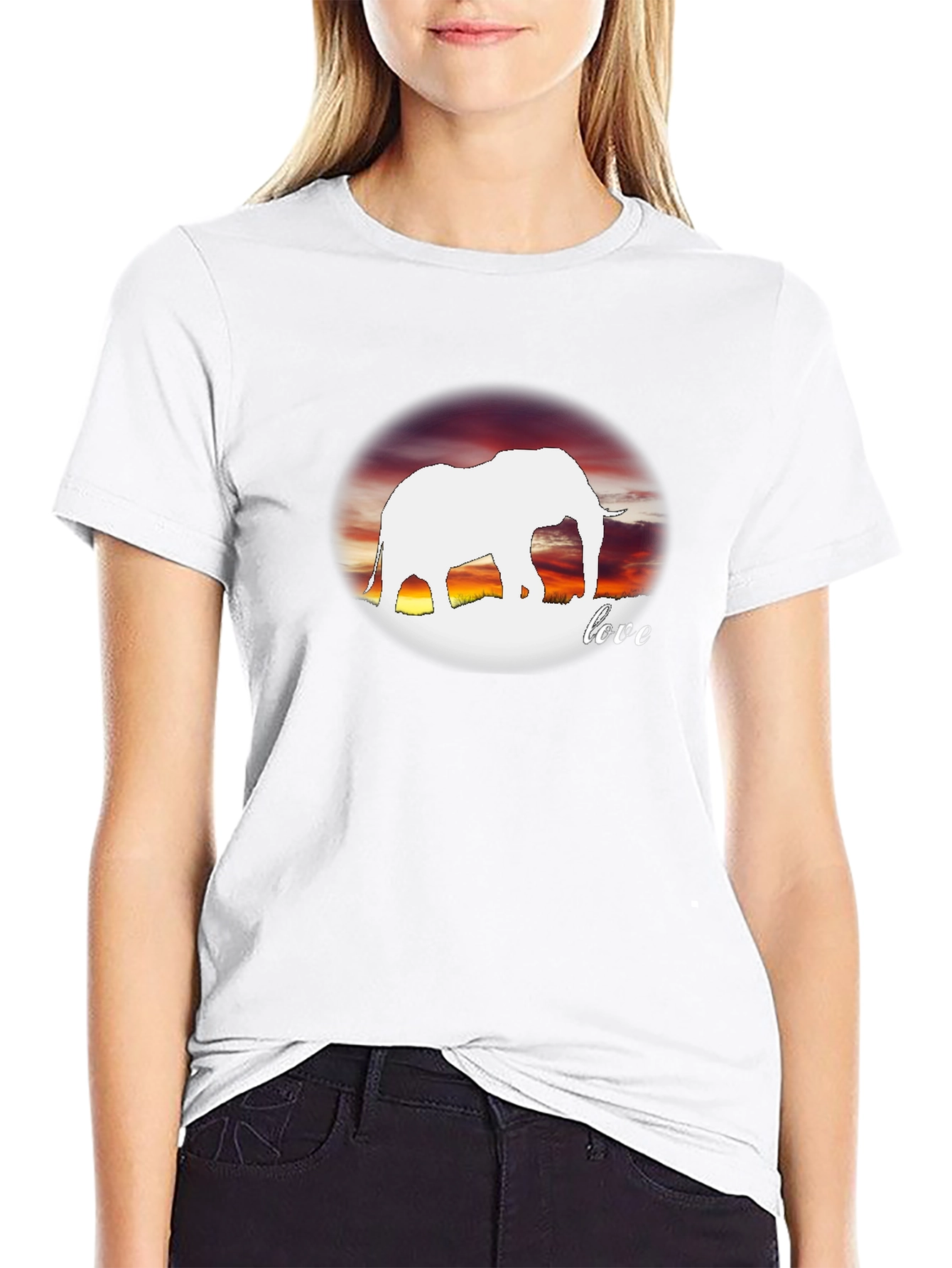 Elephant Love Graphic Black Tee
