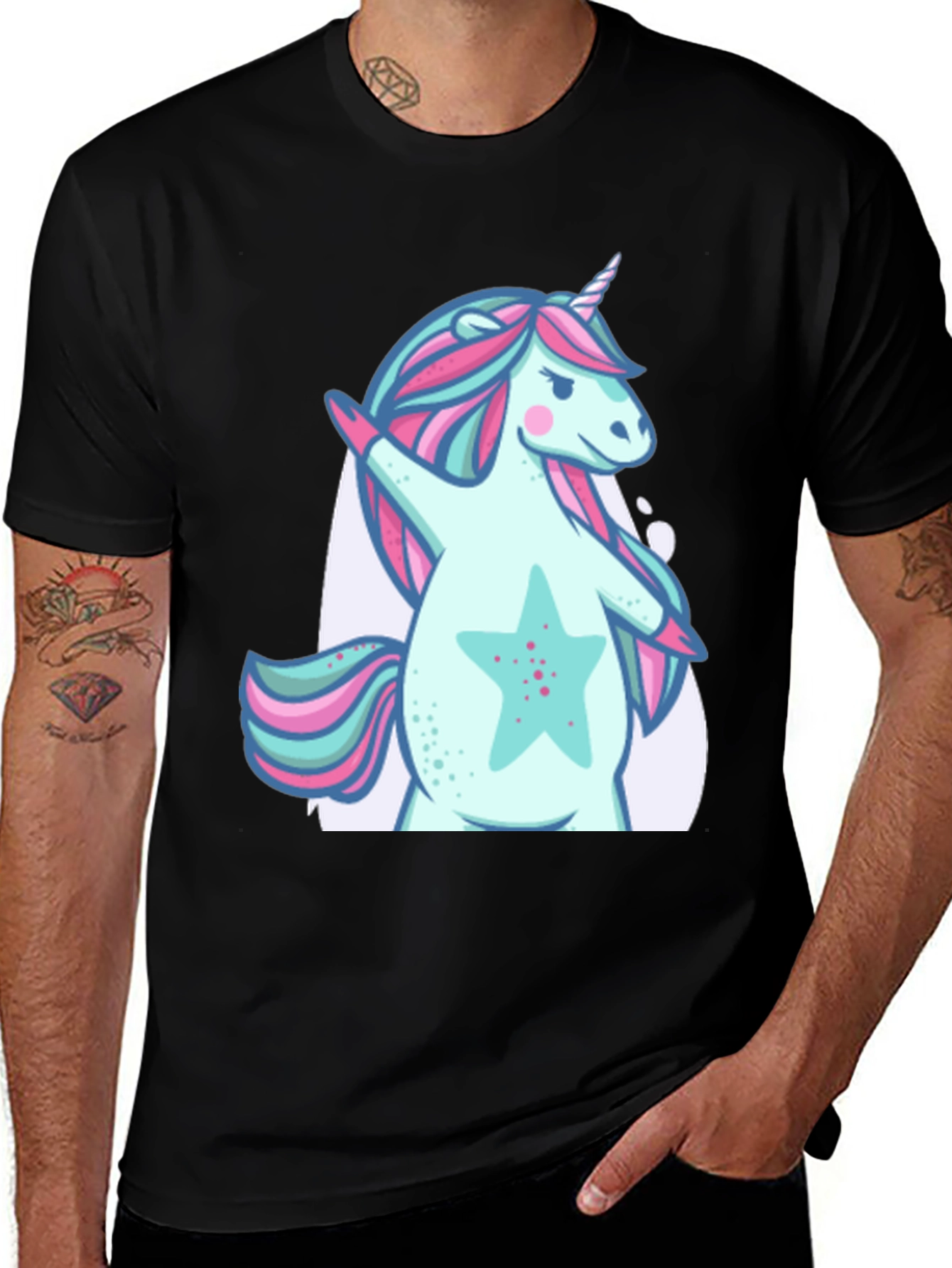 Unicorn Dab Black T-Shirt
