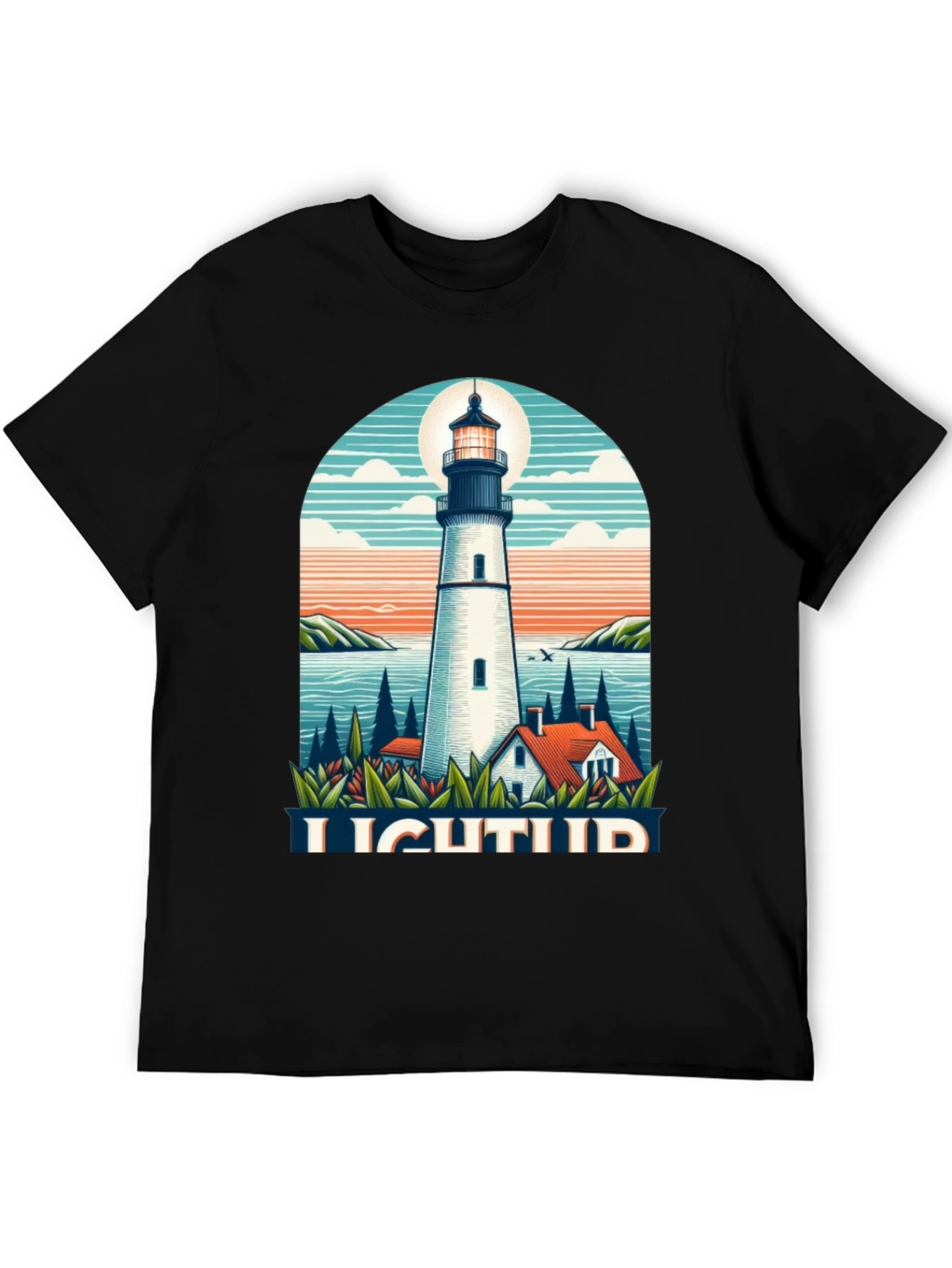 Lighthouse Graphic Tee - Coastal Style