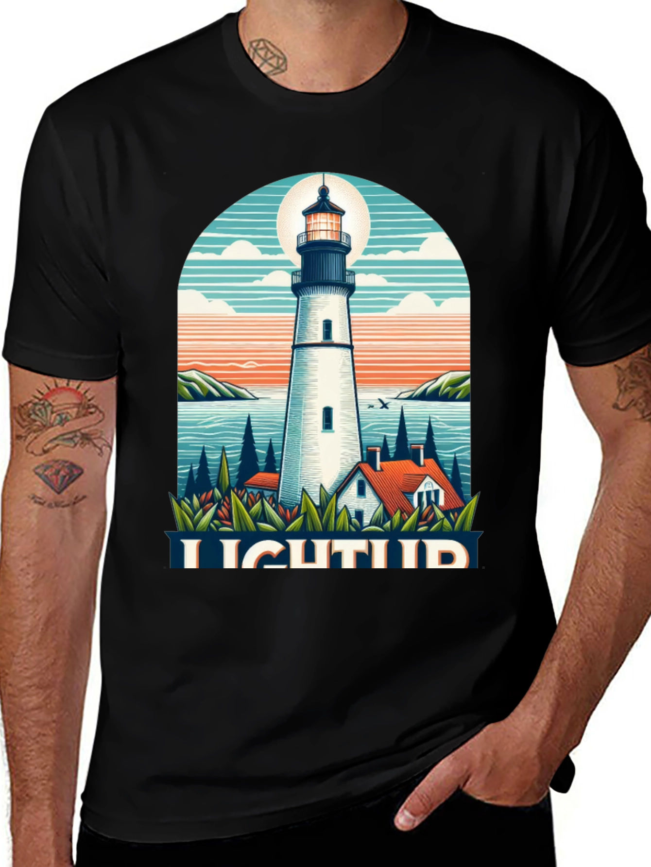 Lighthouse Graphic Tee - Coastal Style