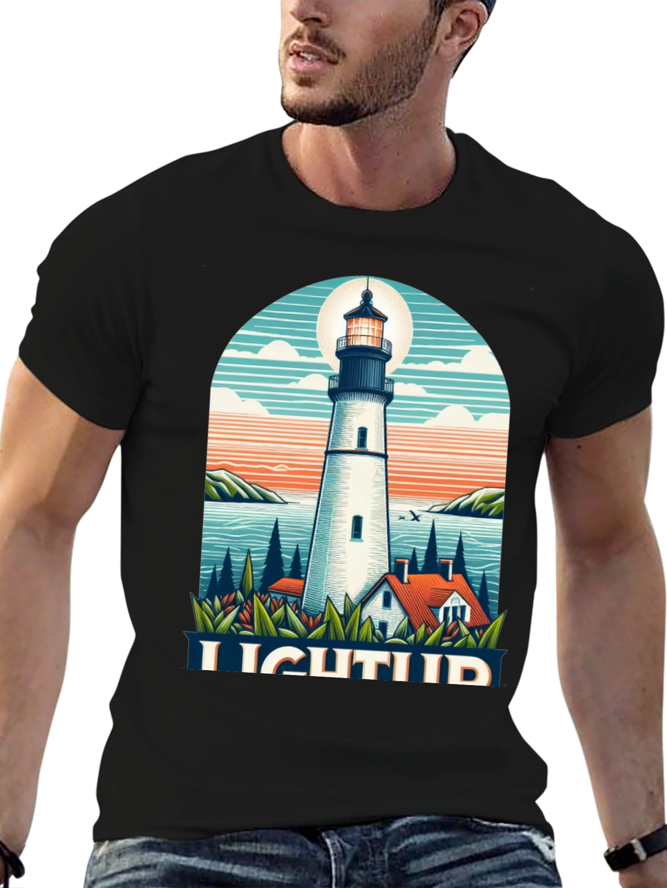 Lighthouse Graphic Tee - Coastal Style