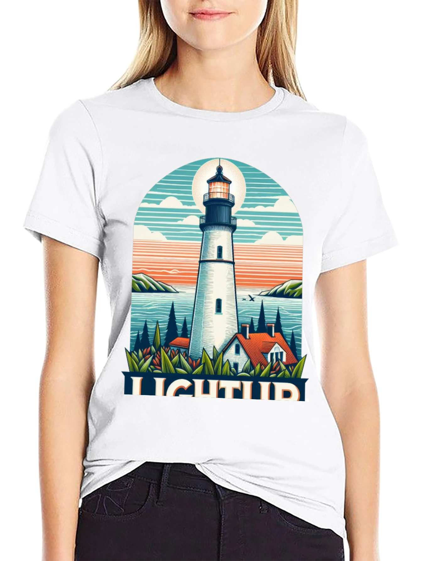 Lighthouse Graphic Tee - Coastal Style