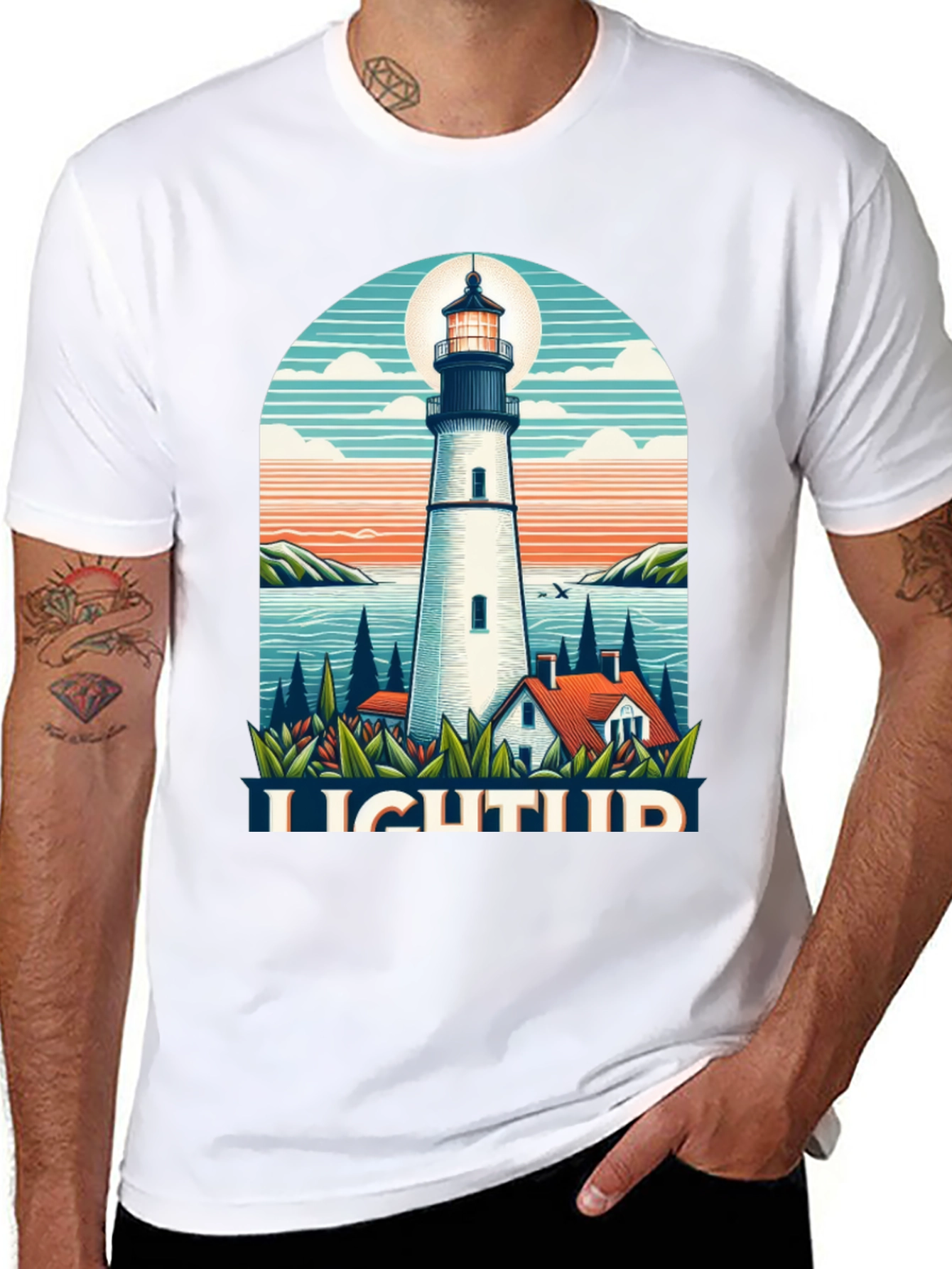 Lighthouse Graphic Tee - Coastal Style